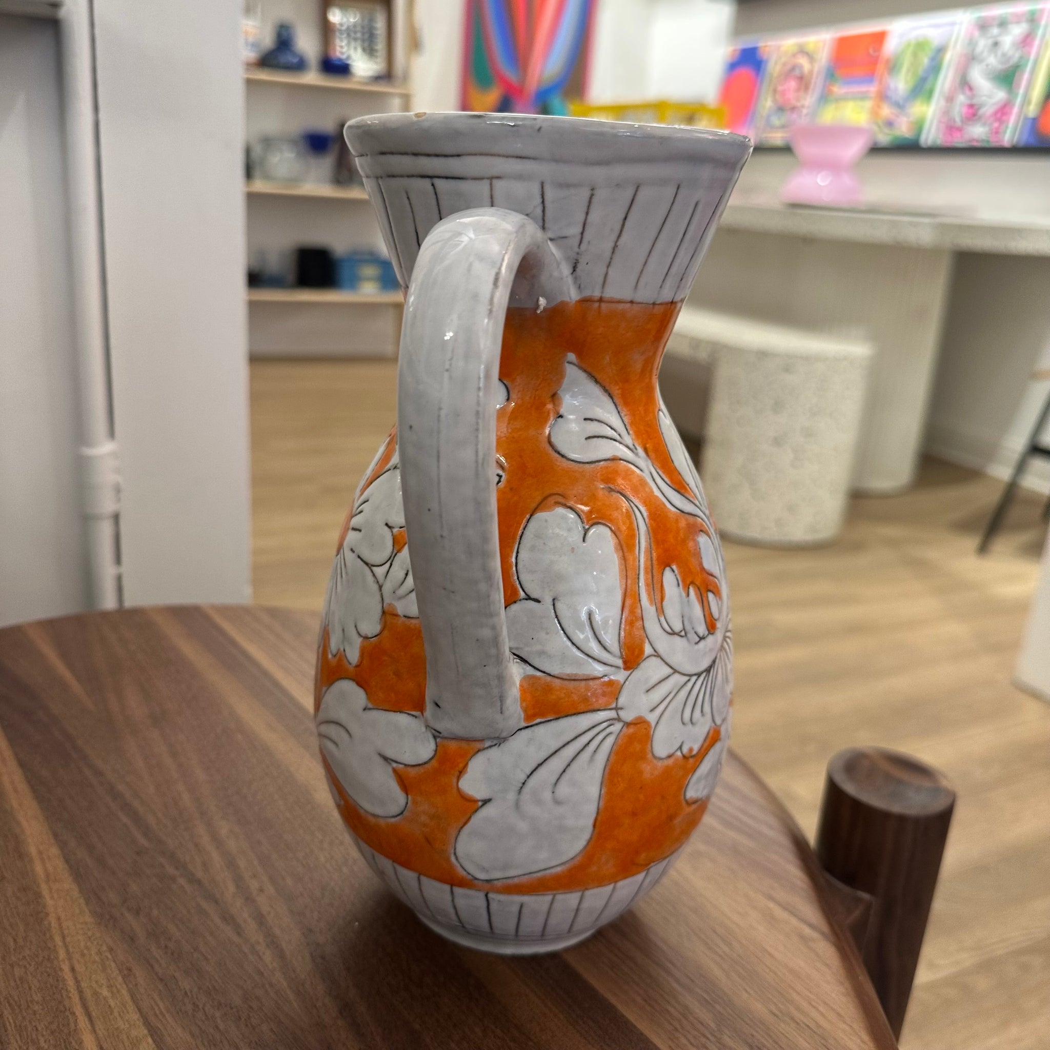 Vintage Hand Painted Italian Pitcher