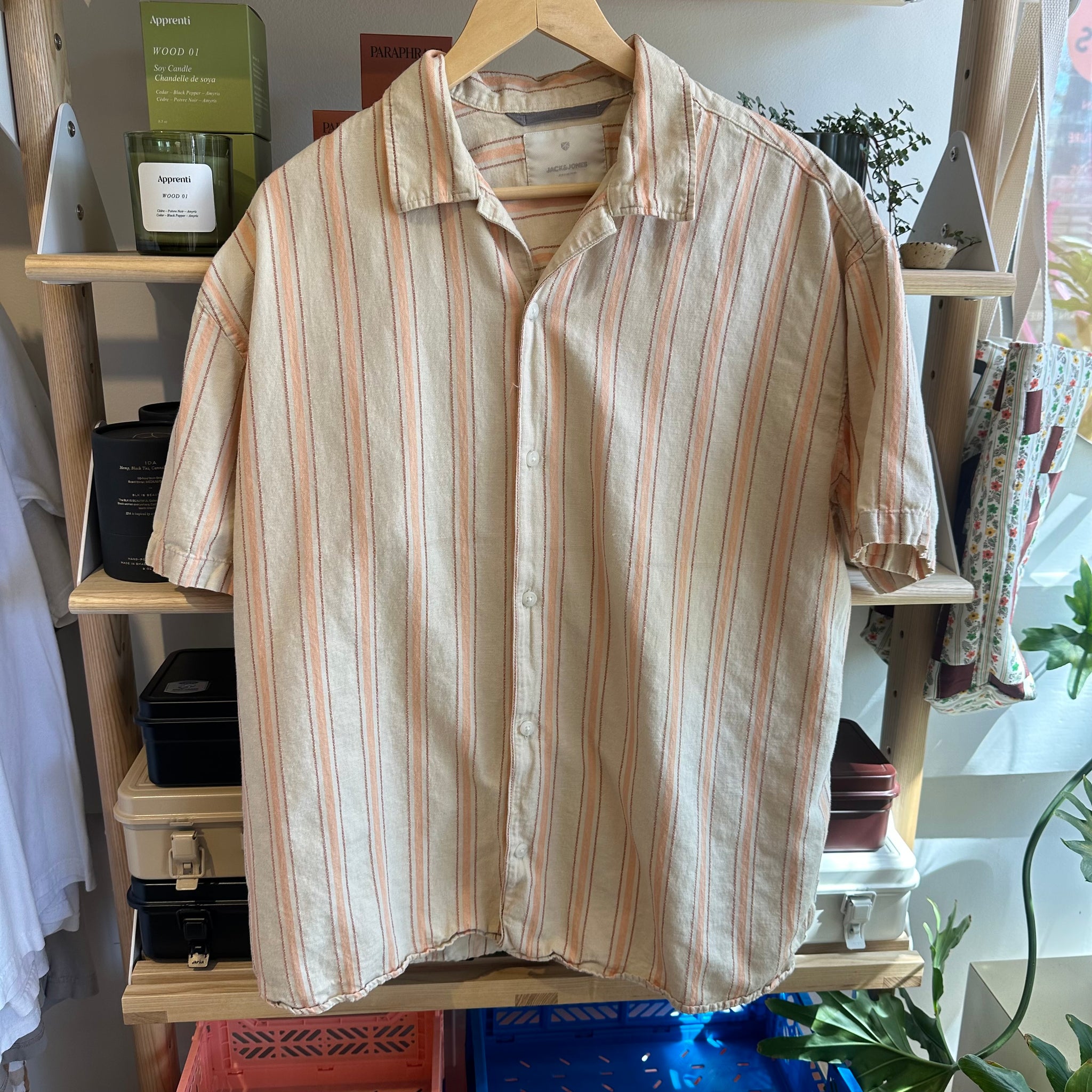 Orange Striped Button Up | 2XL