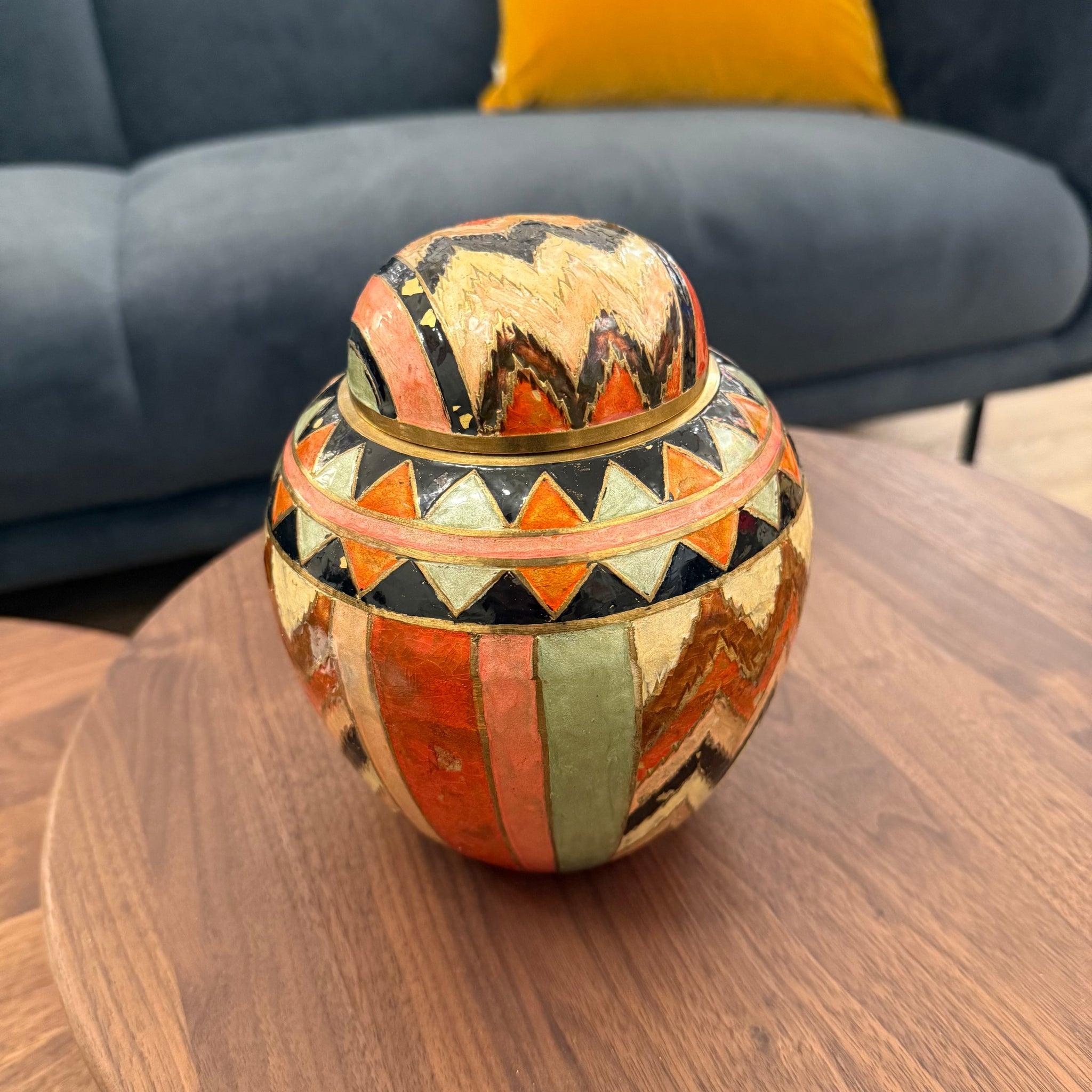 Brass Enamel Jar
