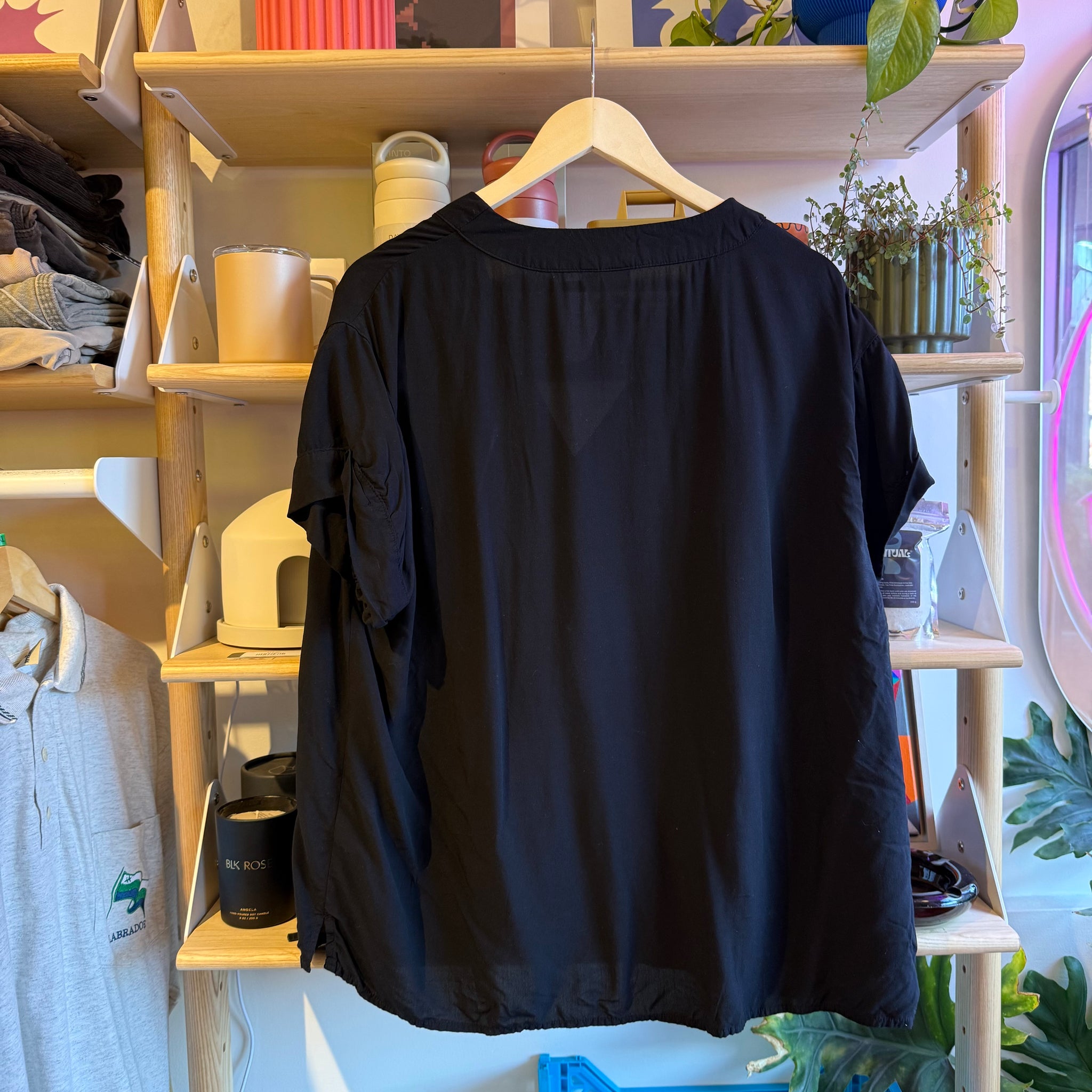 Black V Neck Tee | XL