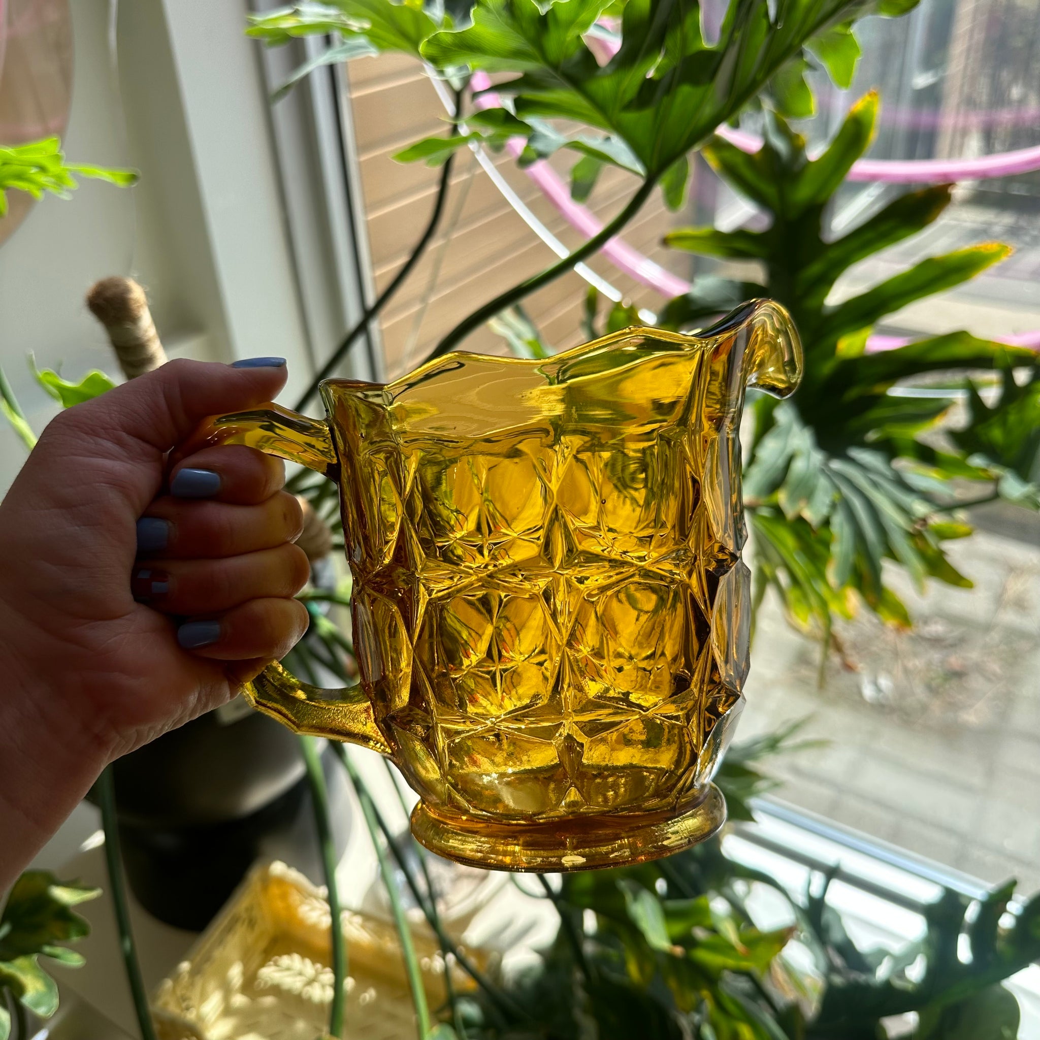 Amber Glass Pitcher