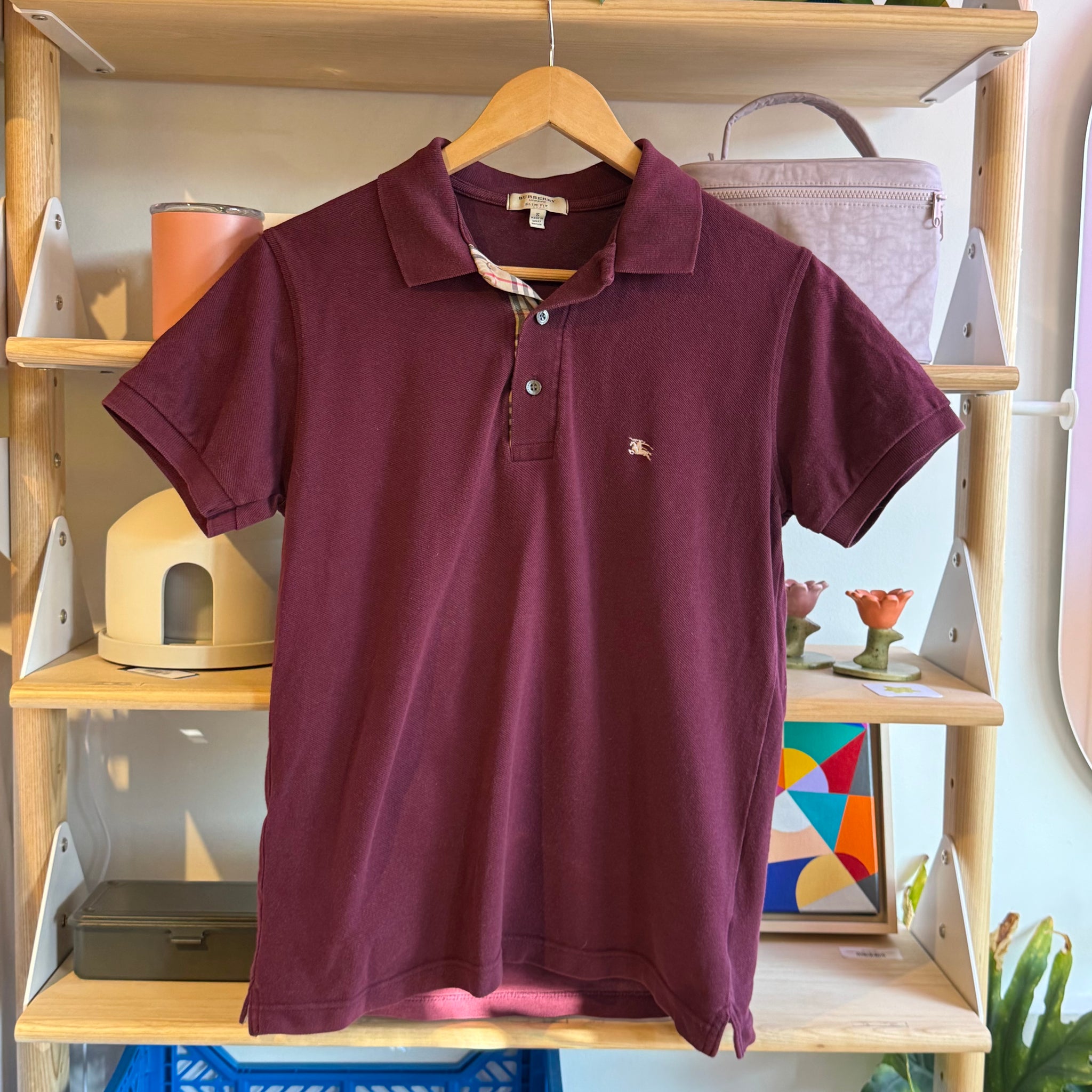Burgundy Burberry Polo | S