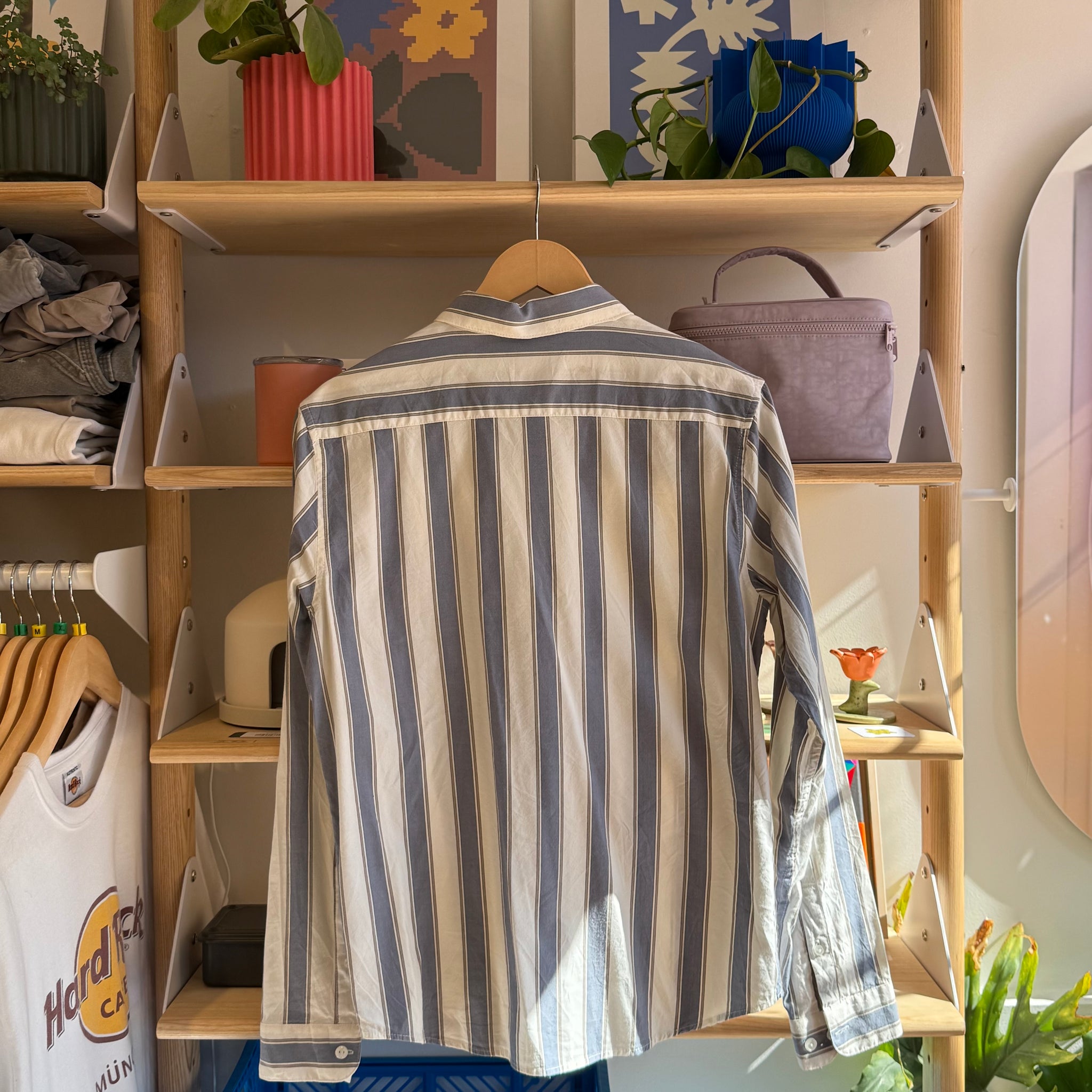 Striped Blue Button Up | S