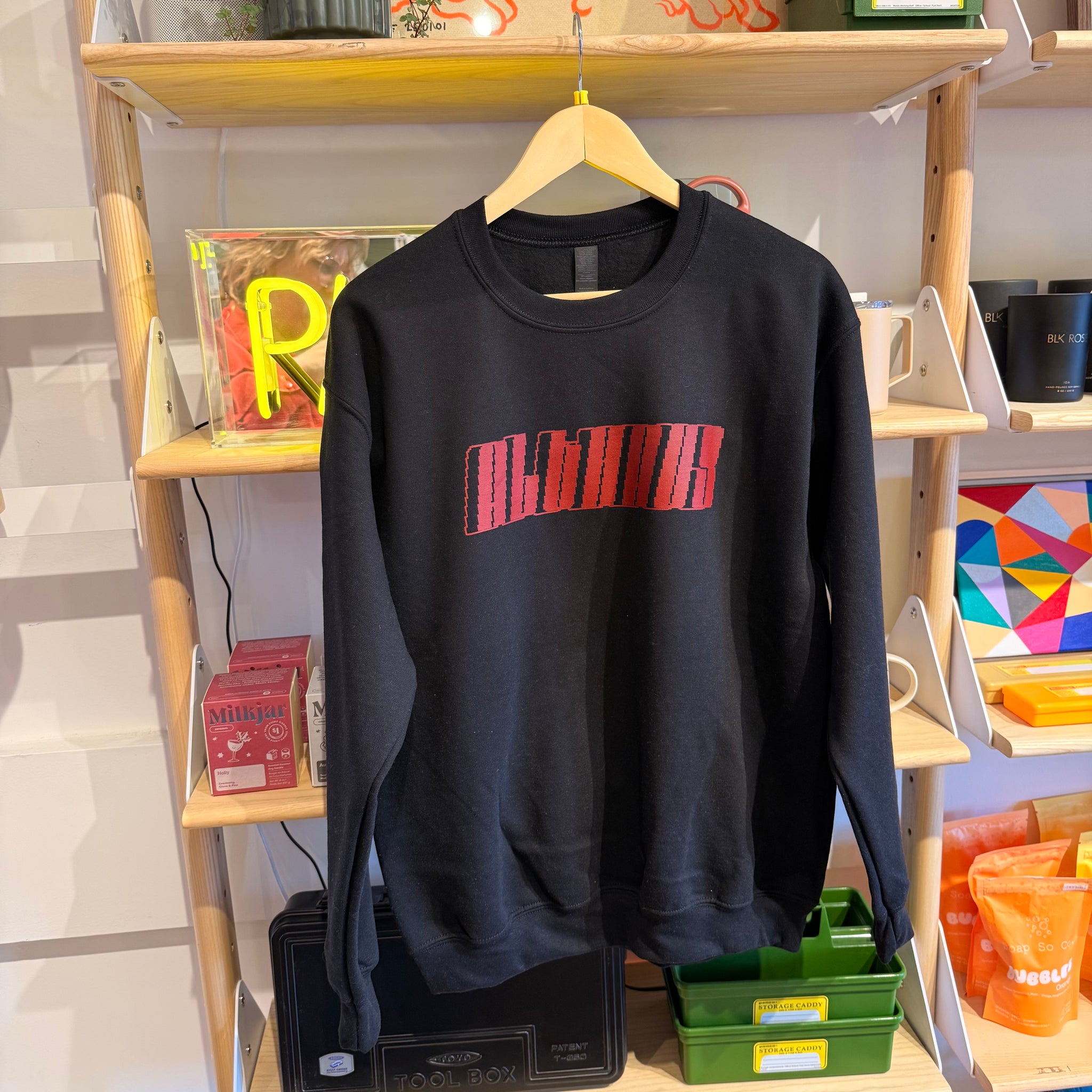 Alt Haus Speed Crewneck | Black with Burgundy