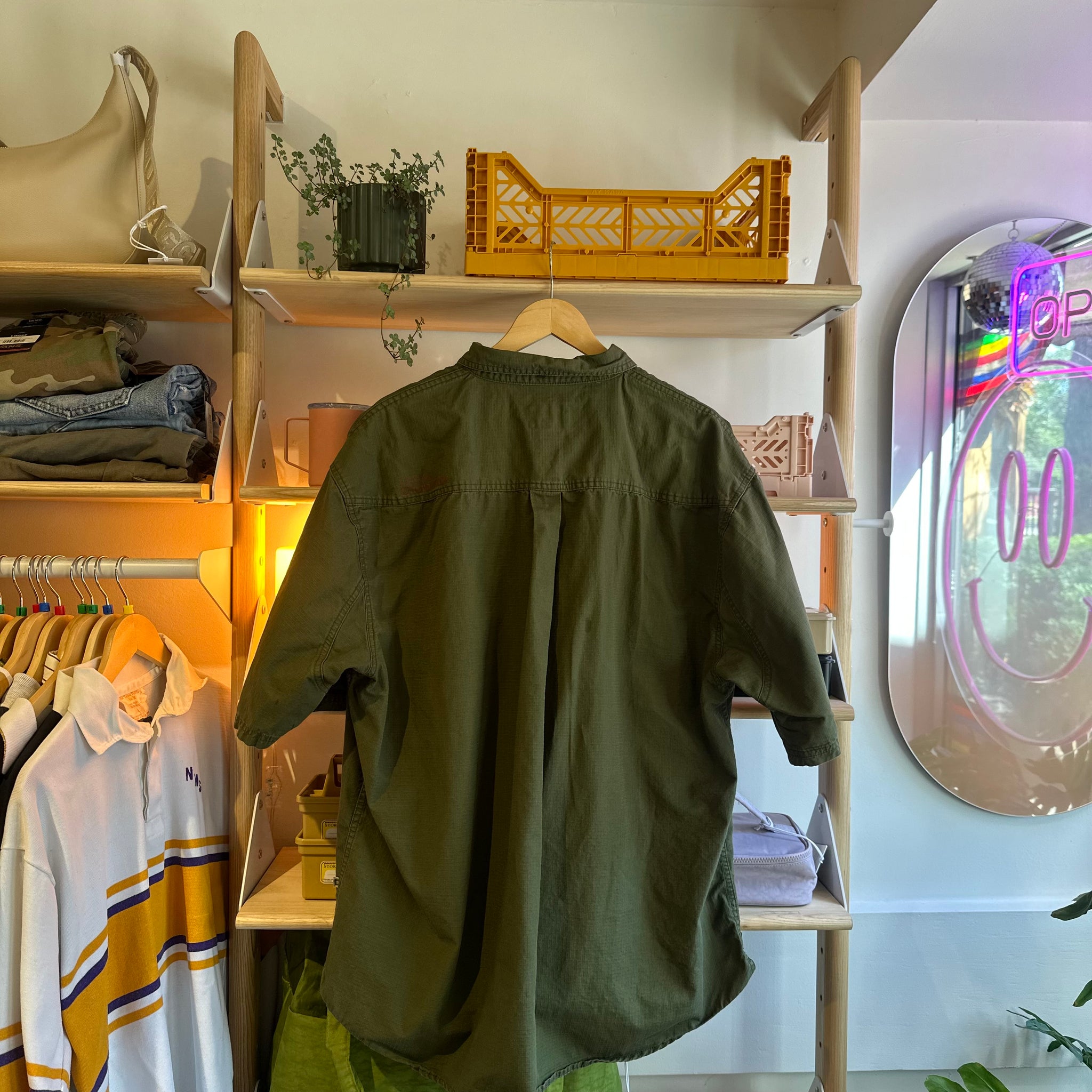 Green Cargo Button Up | 2XL