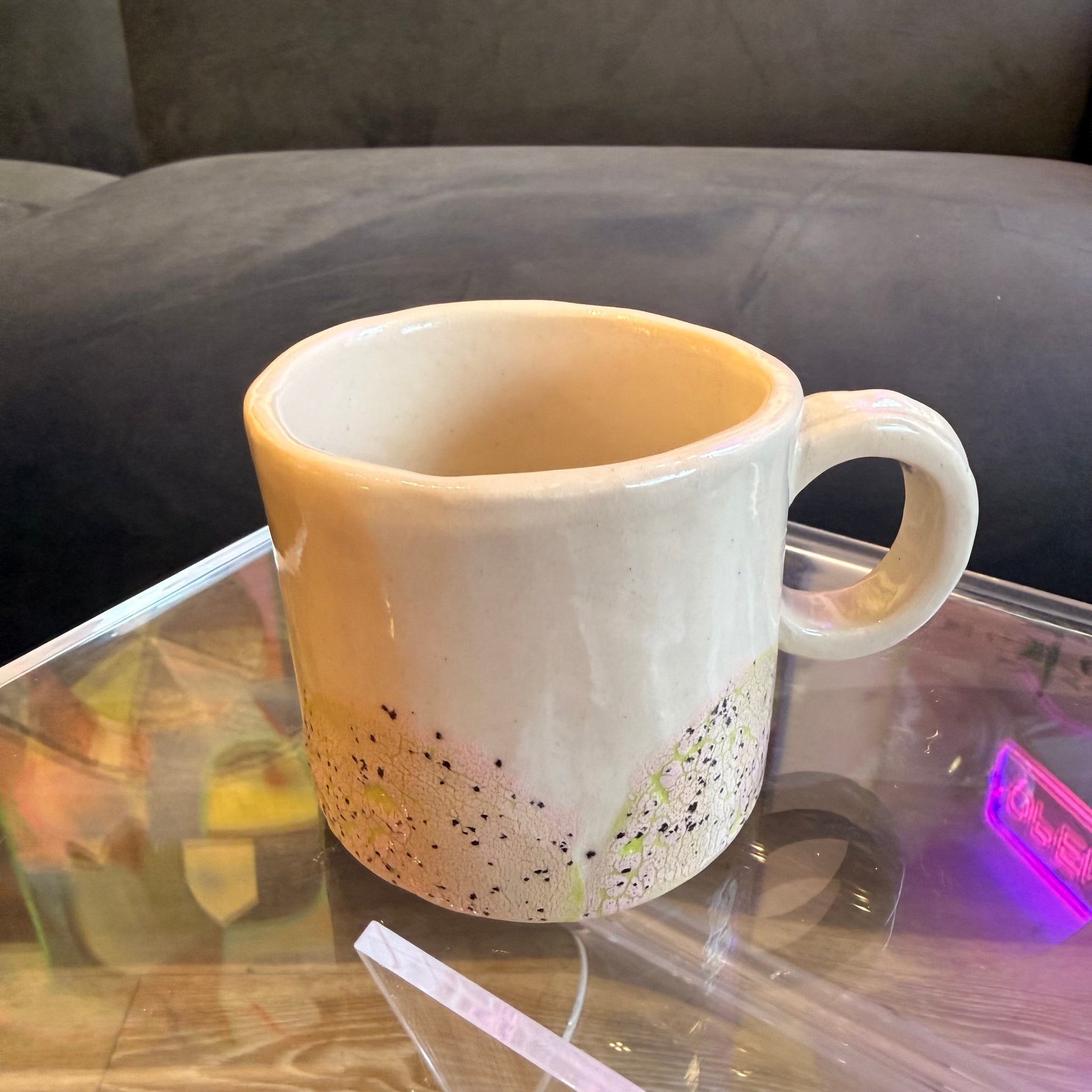 Green Speckle Drip Cloud Mug | Bad Mood Design