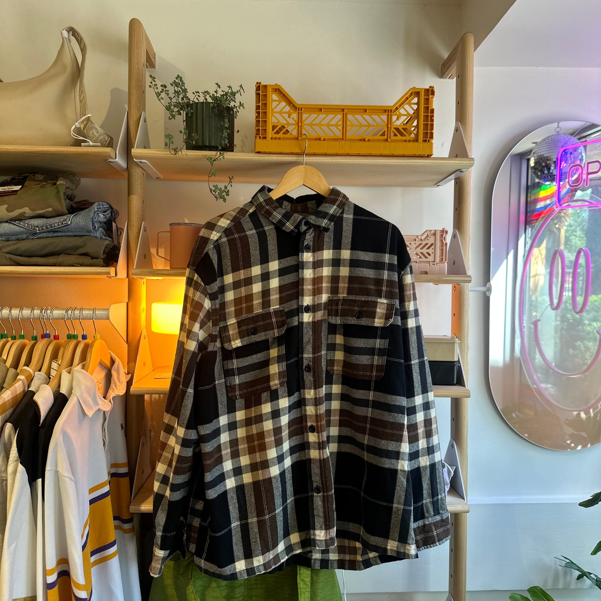Brown Plaid Button Up | 2XL