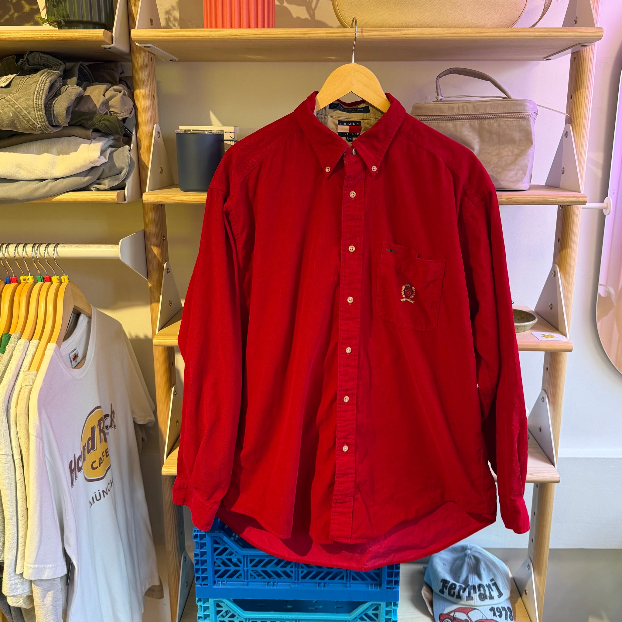Red Cord Button Up | L