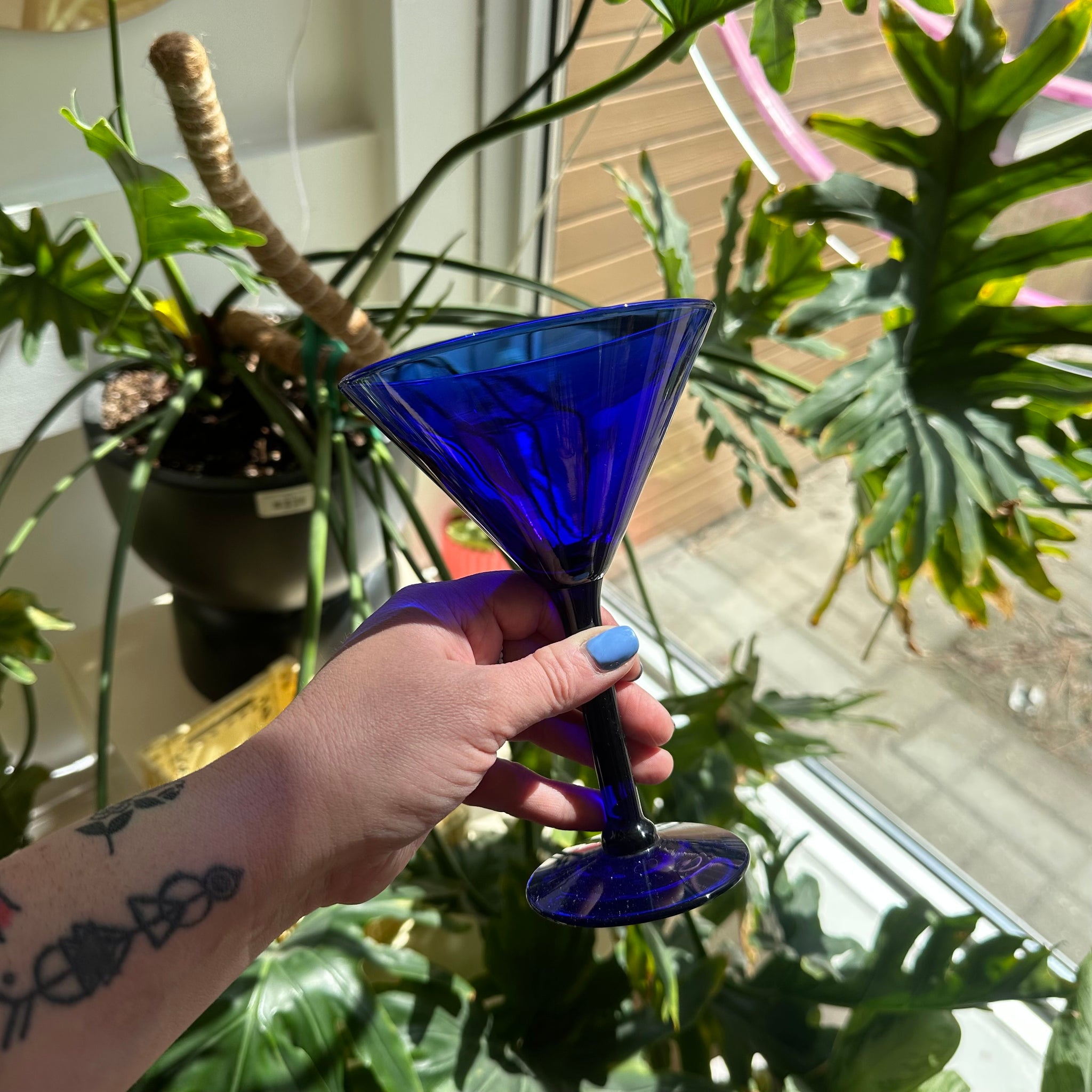 Blue Martini Glasses | Set of 4