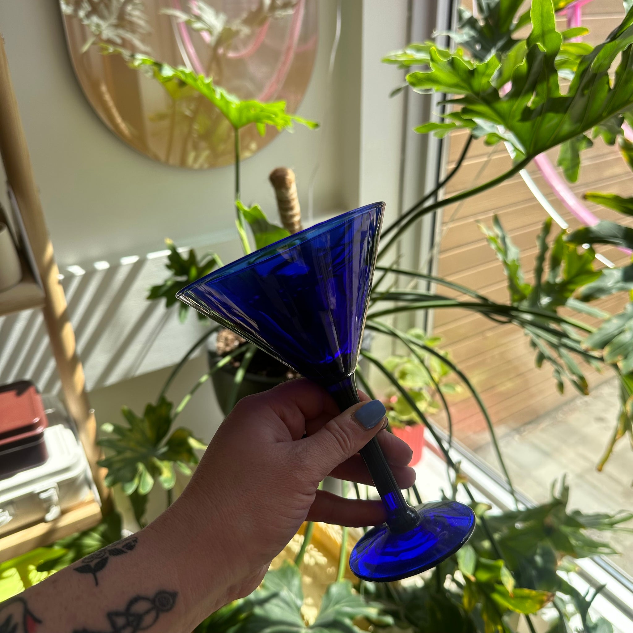 Blue Martini Glasses | Set of 4