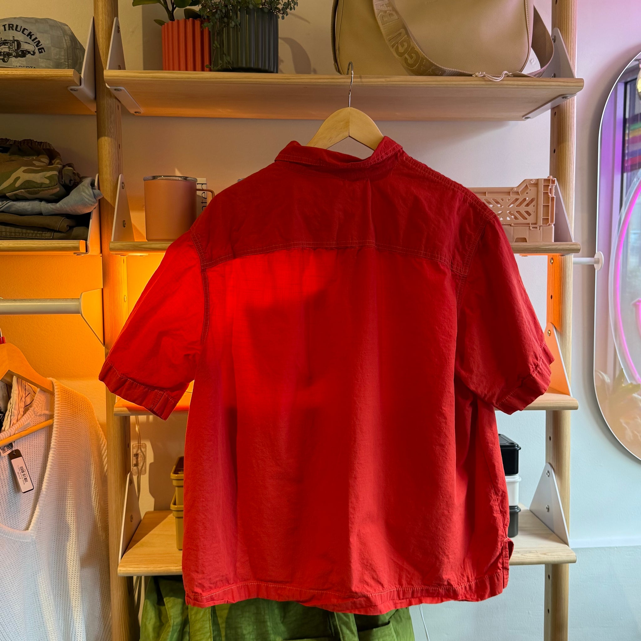 Red Oxford Button Up | XL