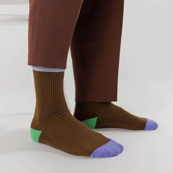 Ribbed Sock Small | Tamarind Mix