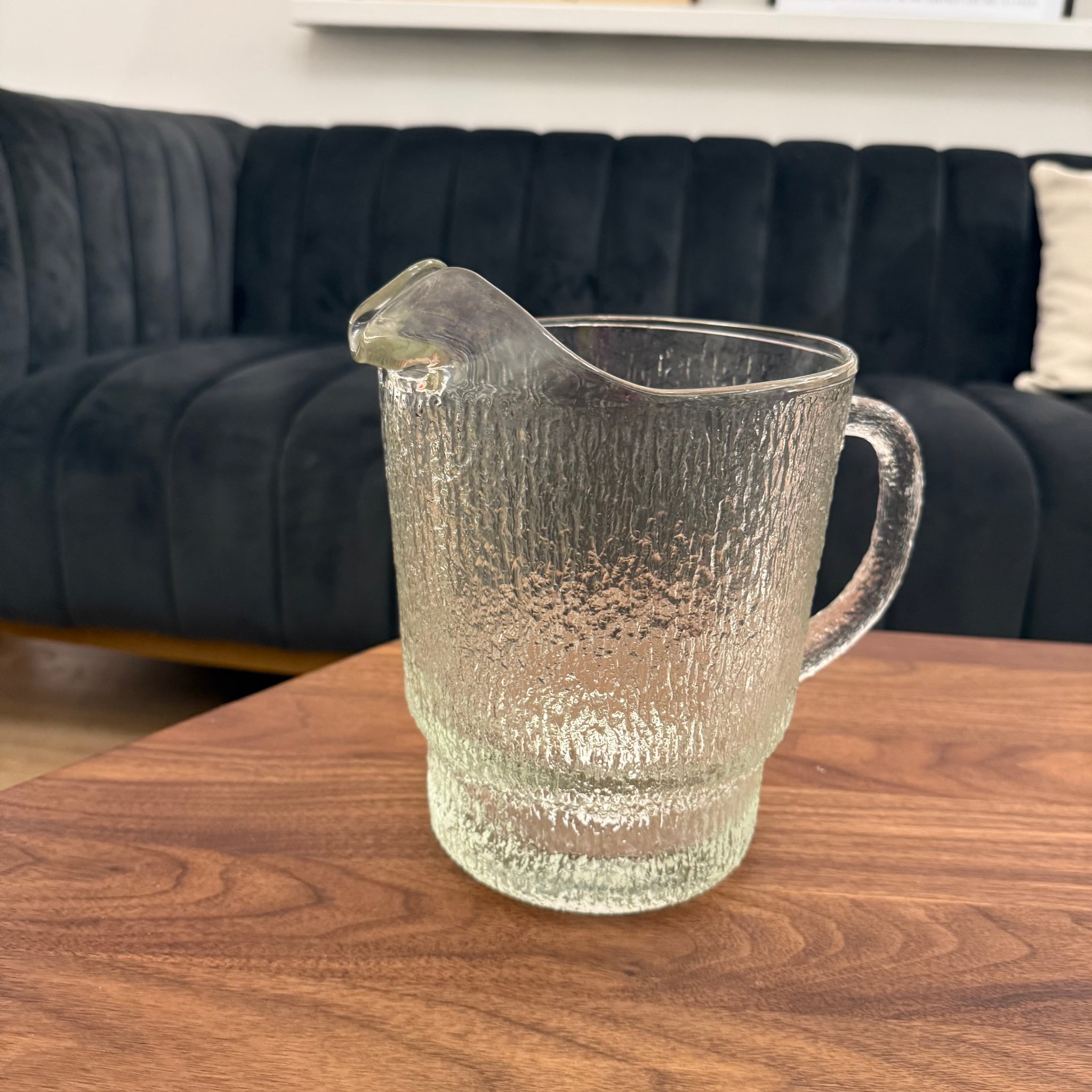 Tree Bark Clear Pitcher by Indiana Glass
