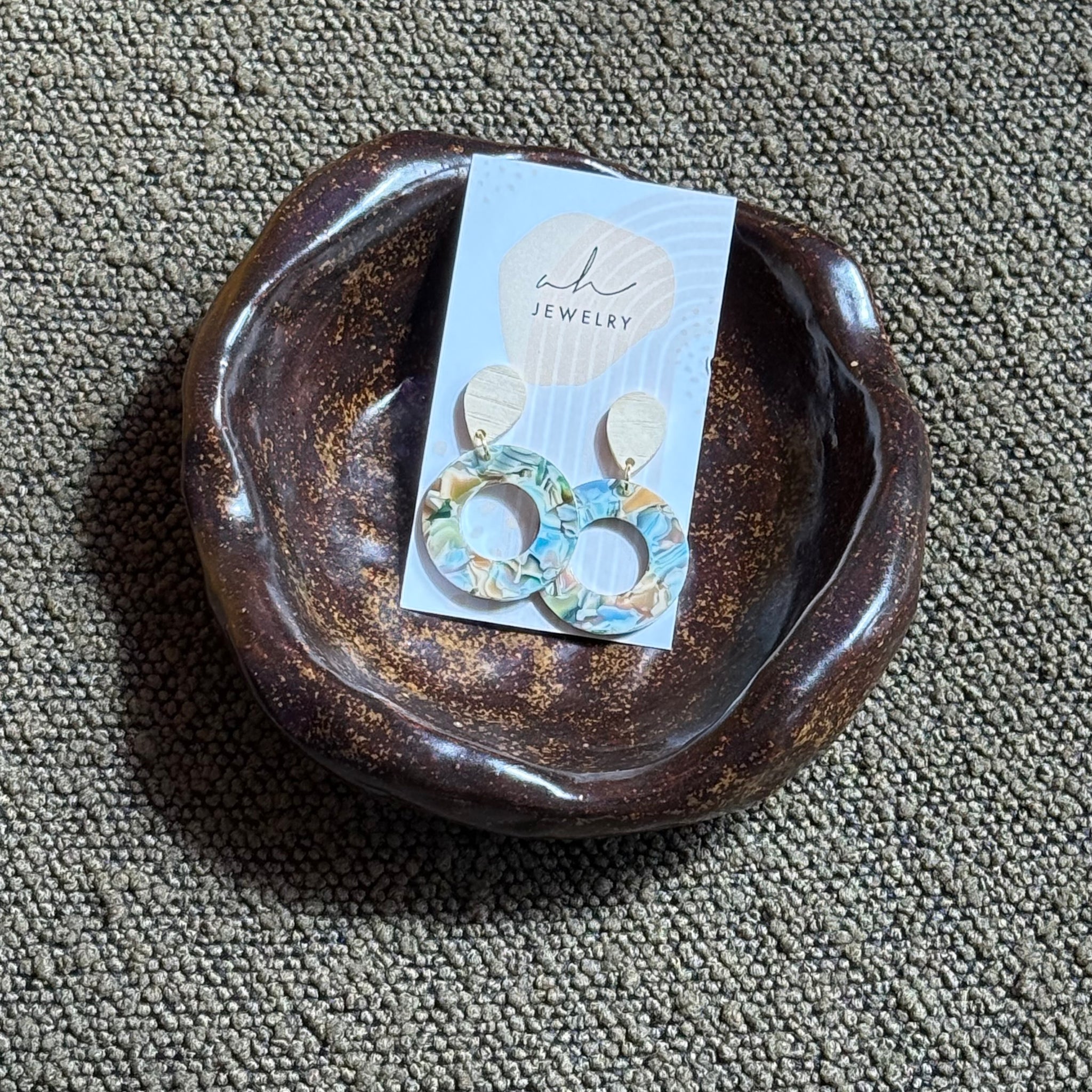 Blue Circle Earrings | AH Designs