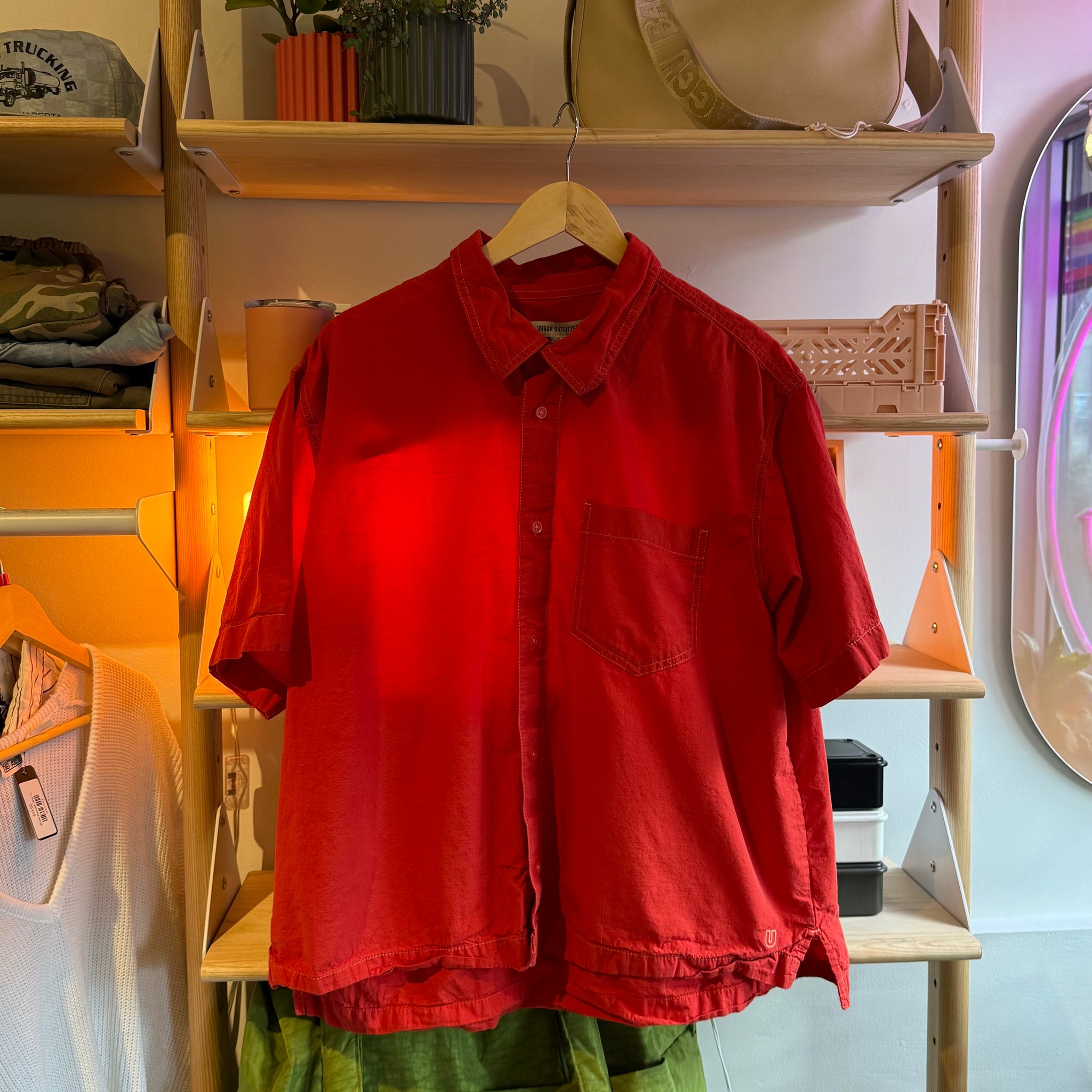 Red Oxford Button Up | XL