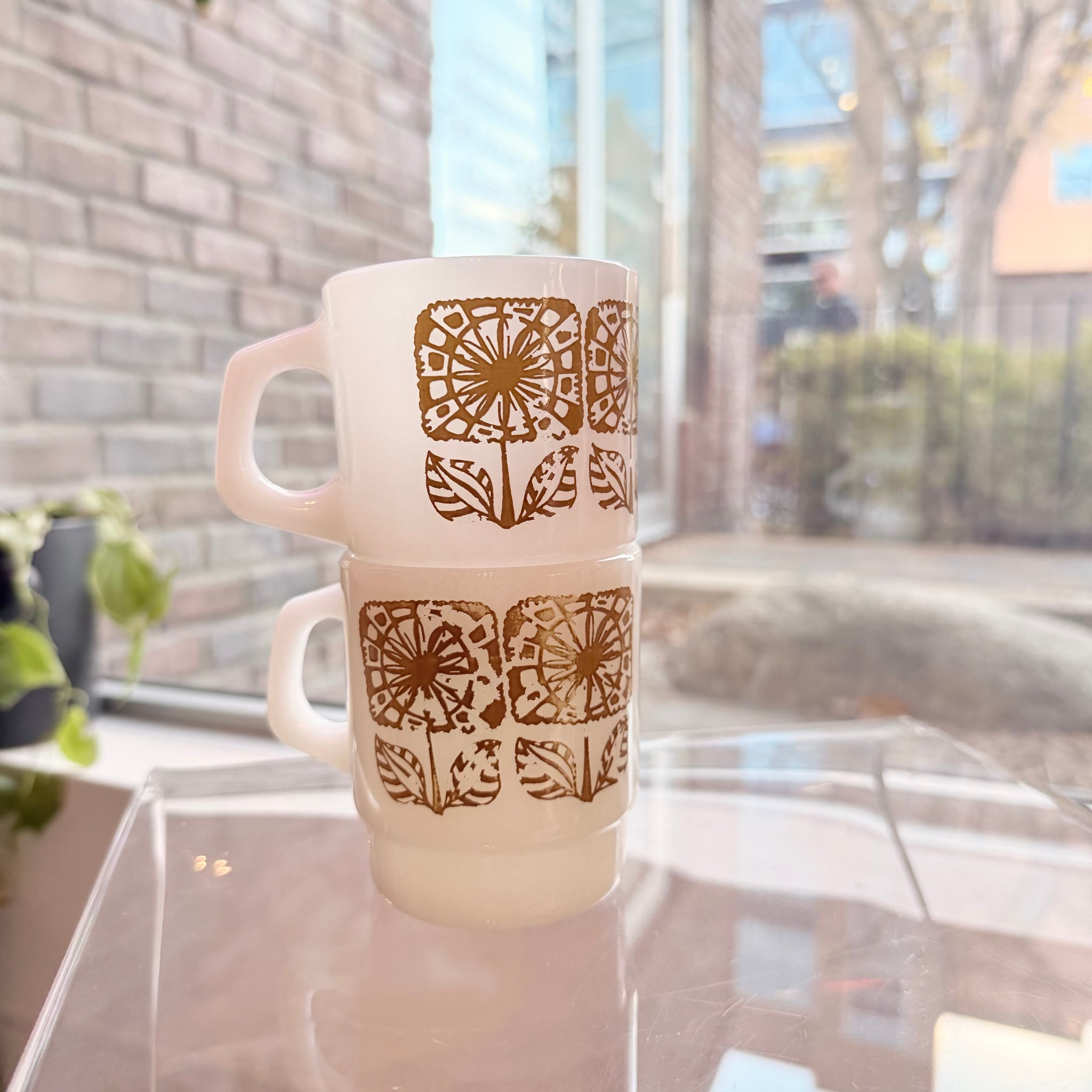 Olive Daisy Fireking Mugs | Set of 2