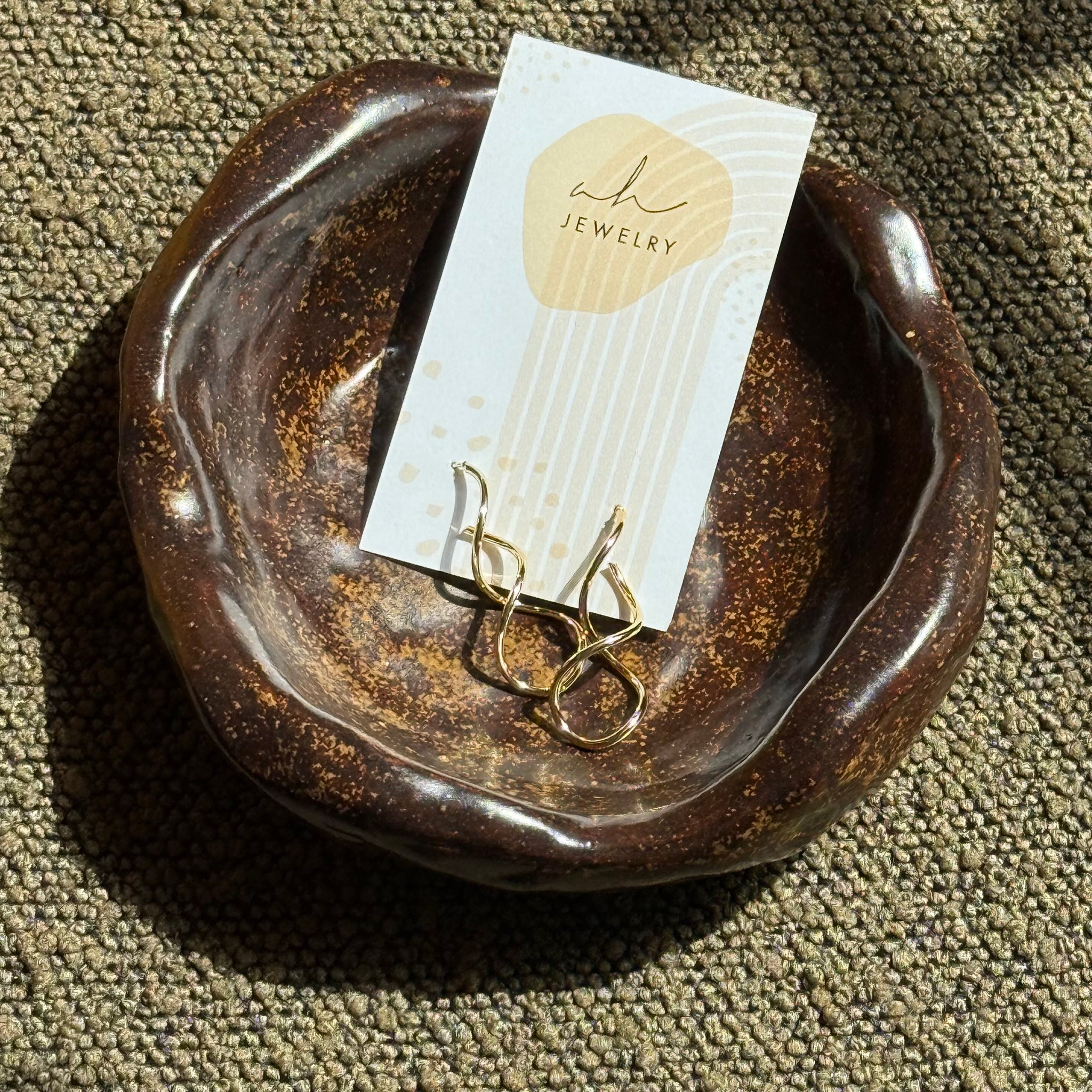Gold Swirl Earrings | AH Designs