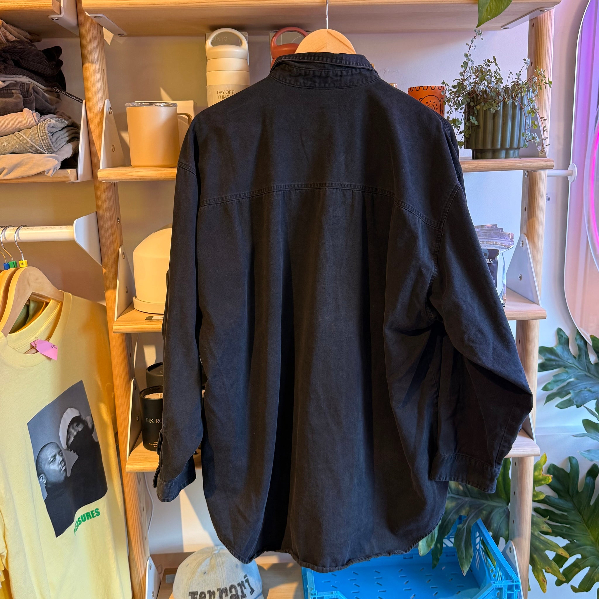 Black Denim Button Up | 2XL