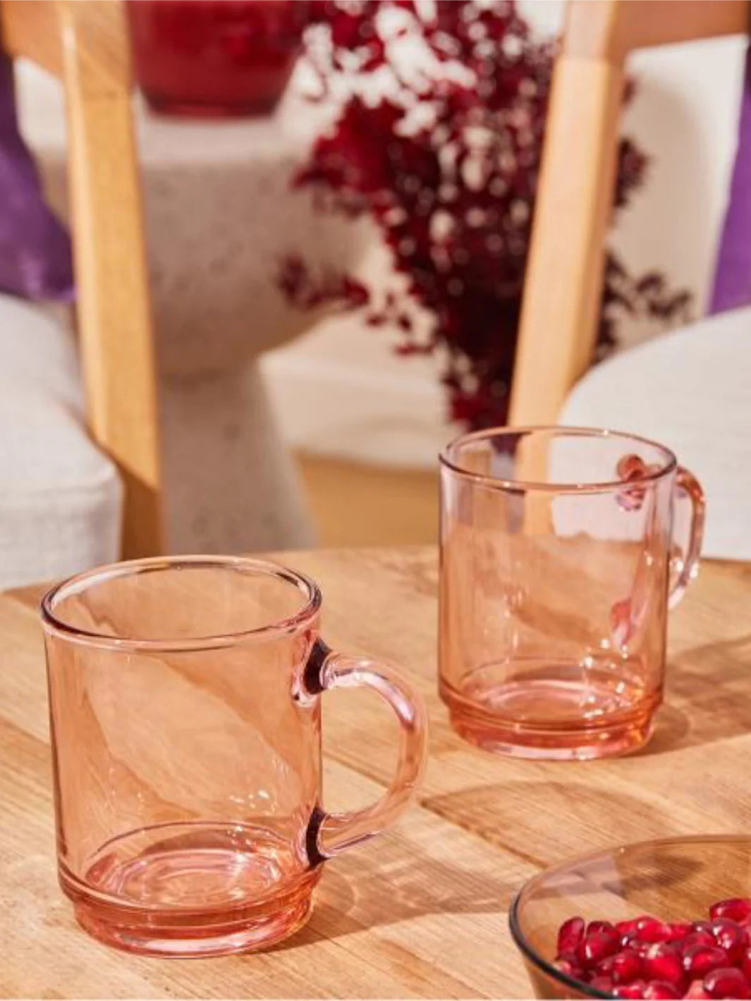 DURALEX Versailles Rose Glass Mug (260ml/8.8oz)