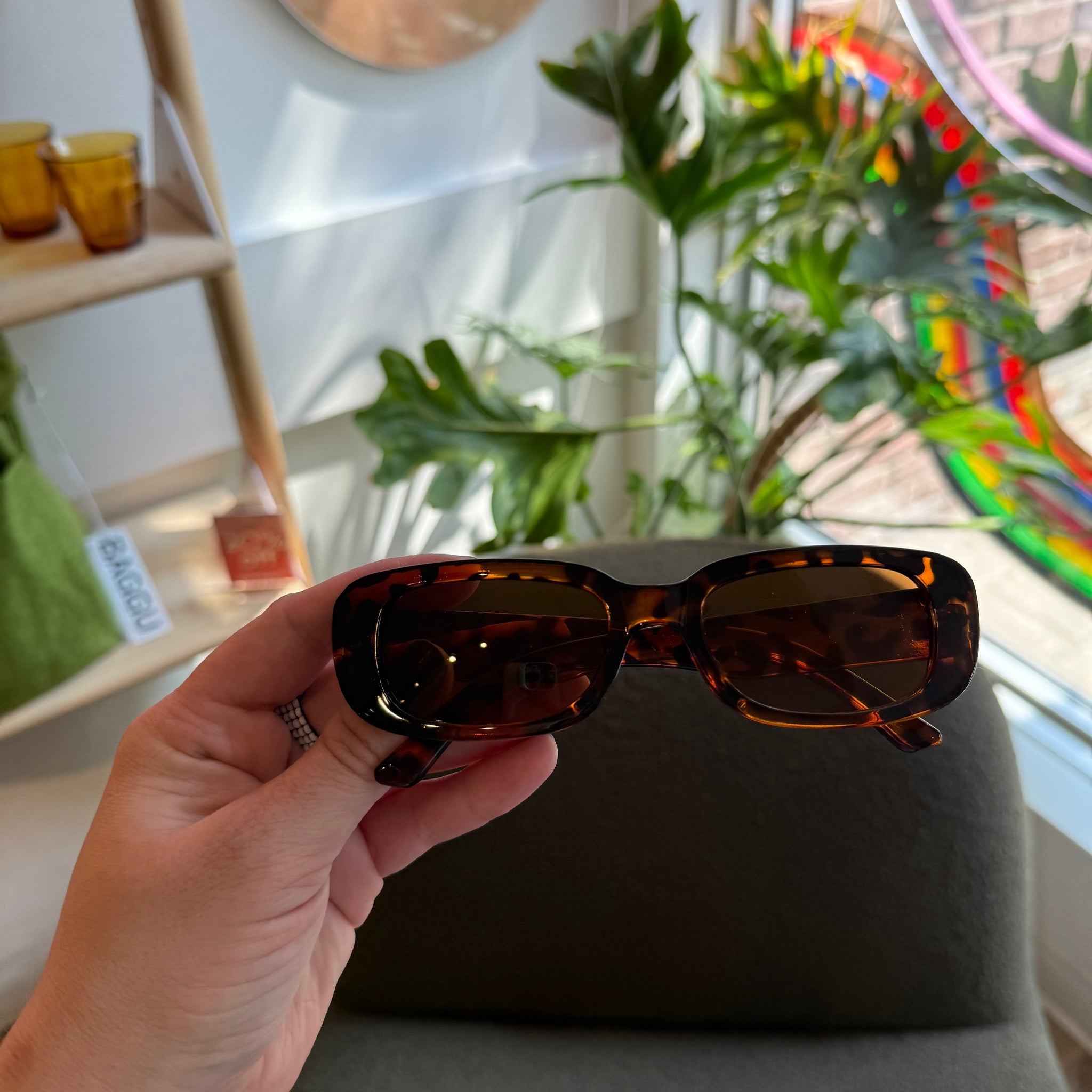 Tortoise Shell Slim Sunglasses