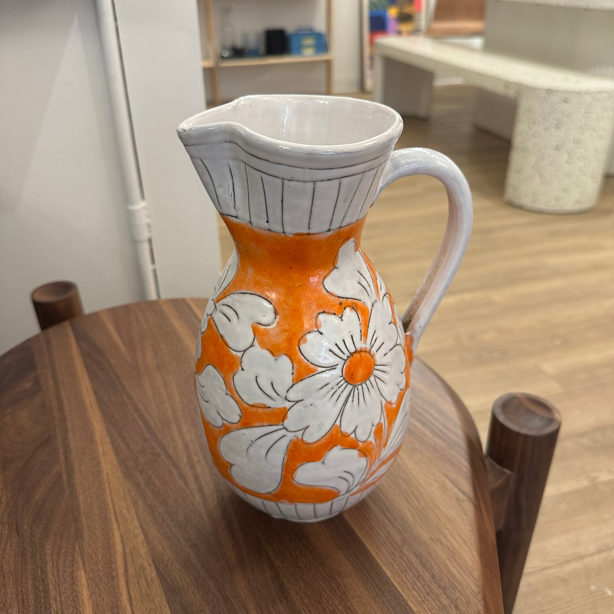 Vintage Hand Painted Italian Pitcher