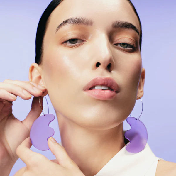 Artist Hoop Earrings - Lilac with Silver | Combinist Goods