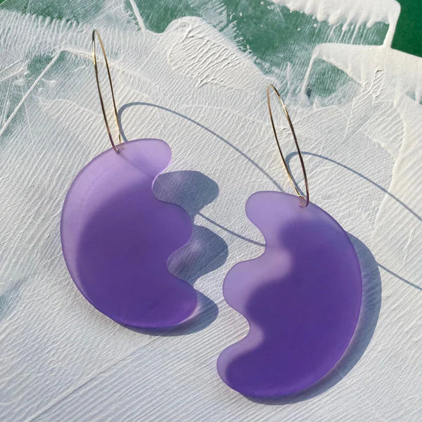 Artist Hoop Earrings - Lilac with Silver | Combinist Goods