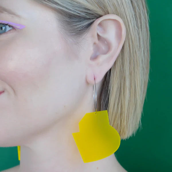 Artist Hoop Earrings - Yellow with Gold | Combinist Goods