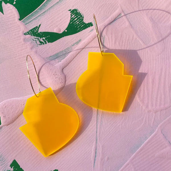 Artist Hoop Earrings - Yellow with Gold | Combinist Goods