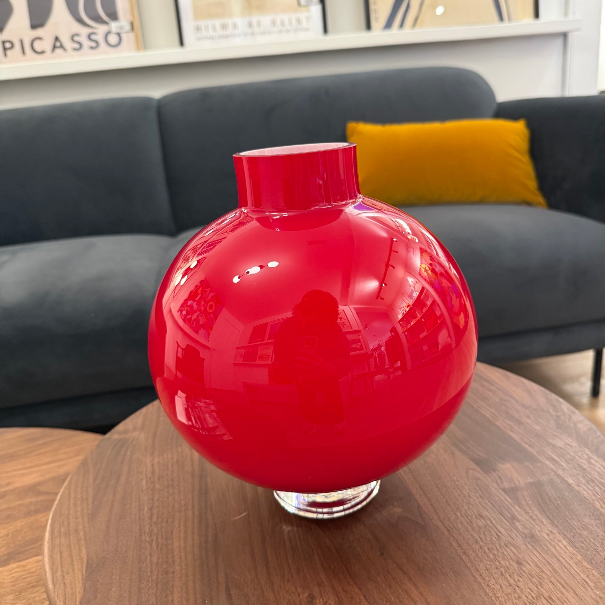 Red Art Glass Vase