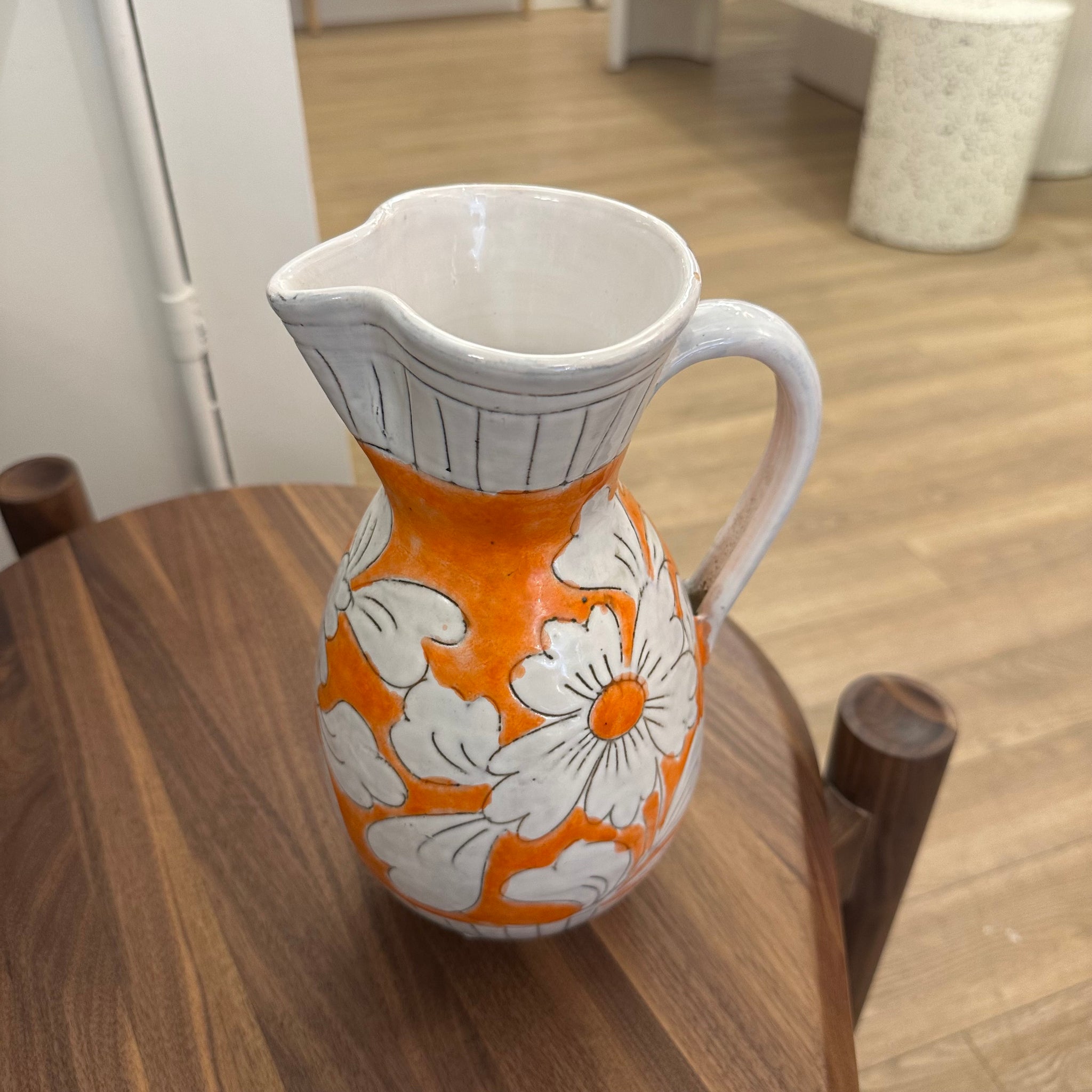 Vintage Hand Painted Italian Pitcher
