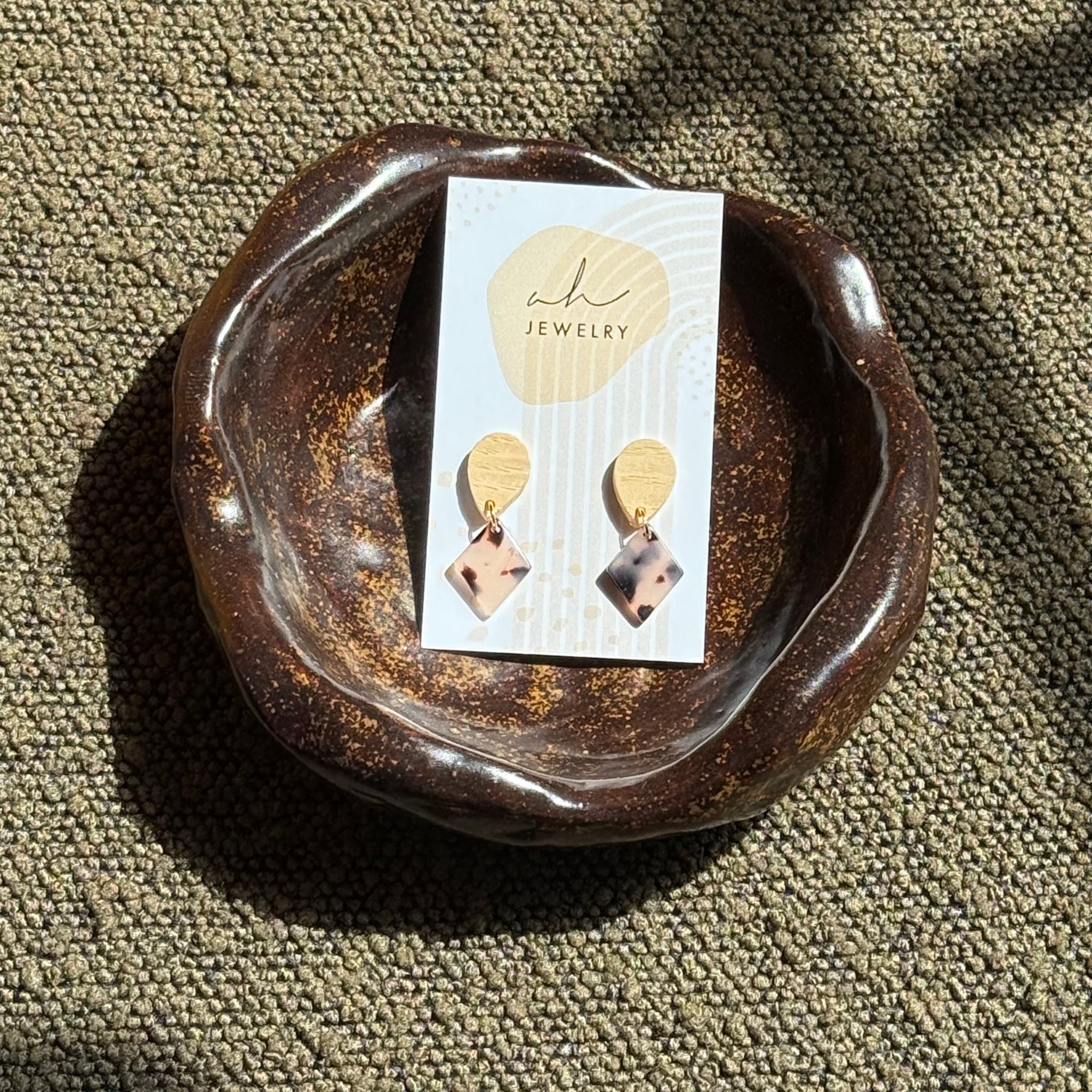 Tortoise Diamond Earrings | AH Designs