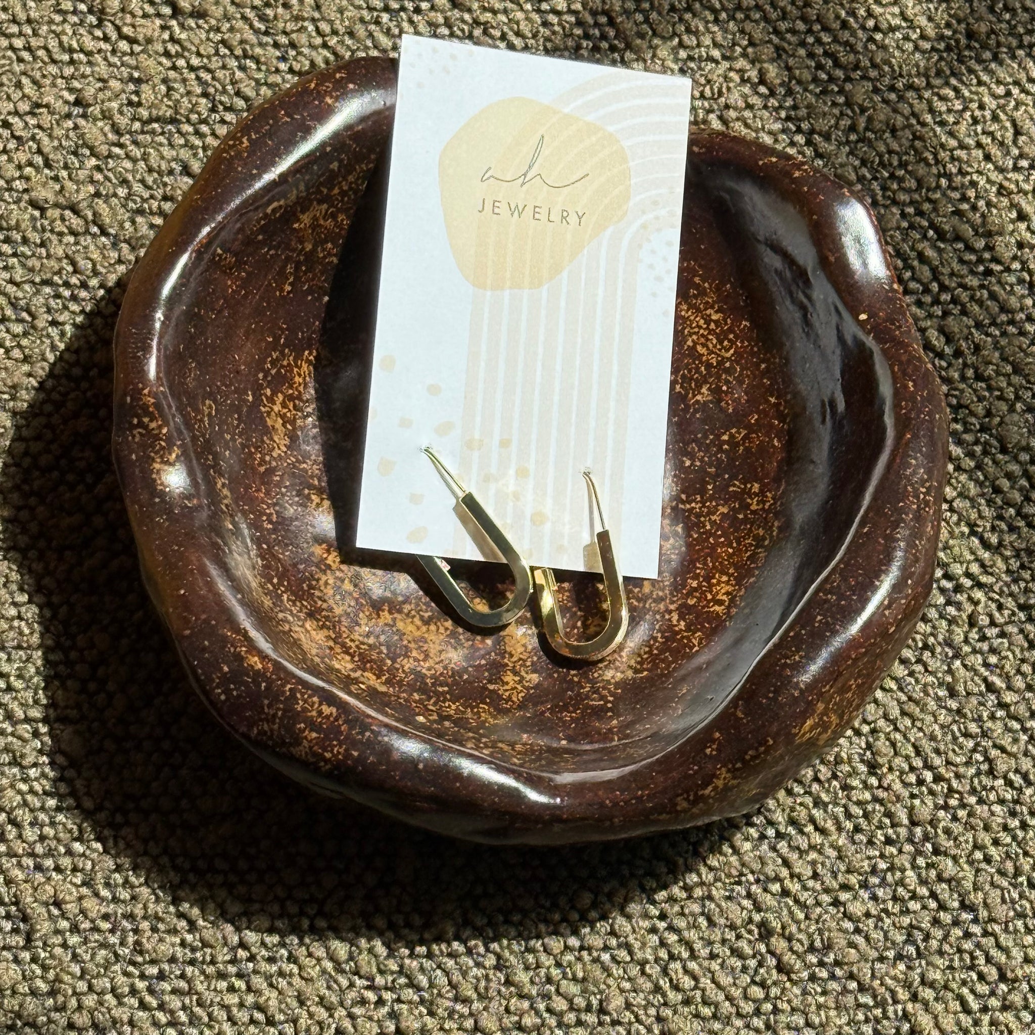 Gold Oval Earrings | AH Designs