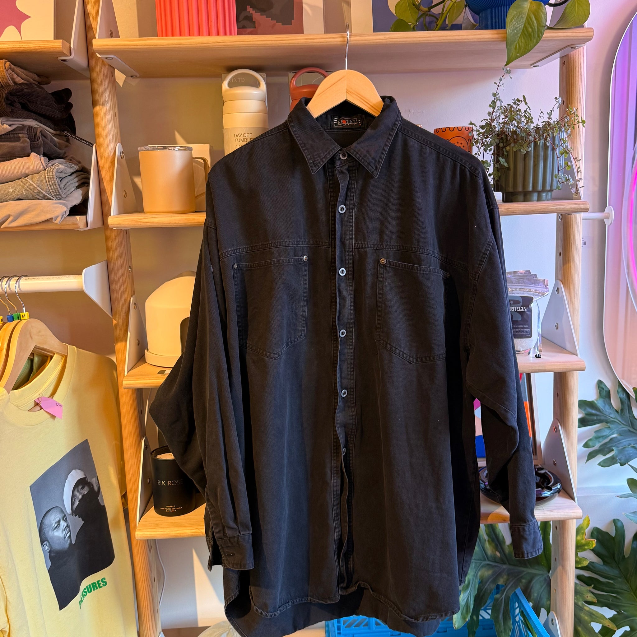 Black Denim Button Up | 2XL