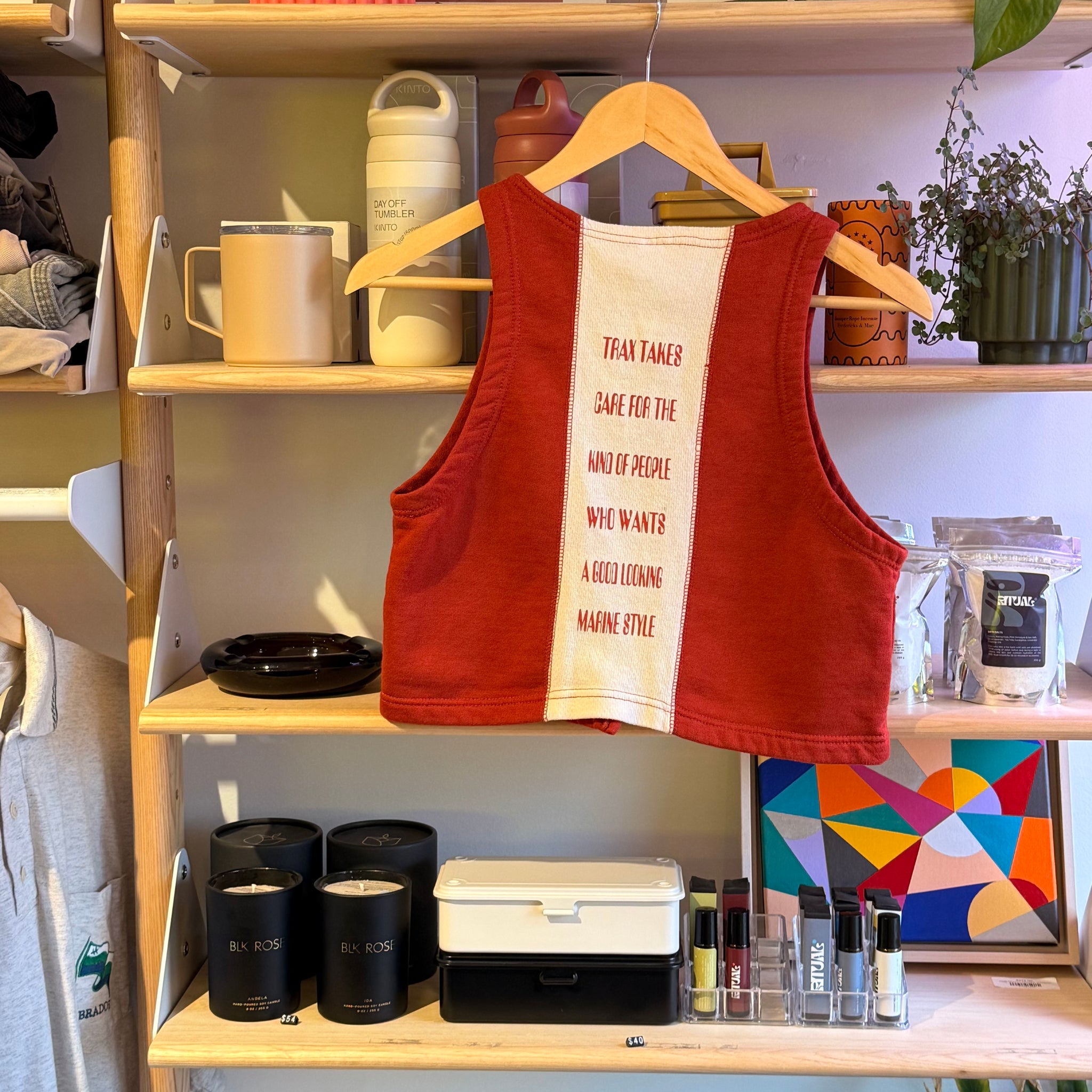 Red Crop Zip Up | S