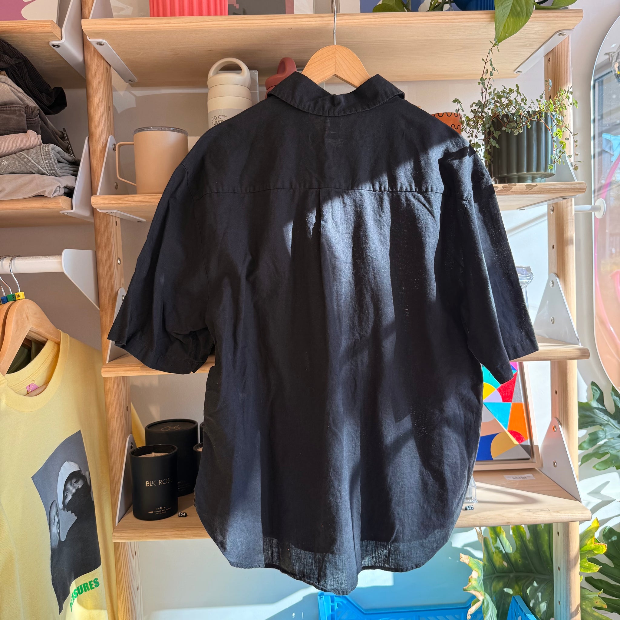 Linen Blend Button Up | S