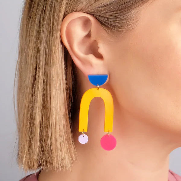 Collage Earrings - Mango | Combinist Goods