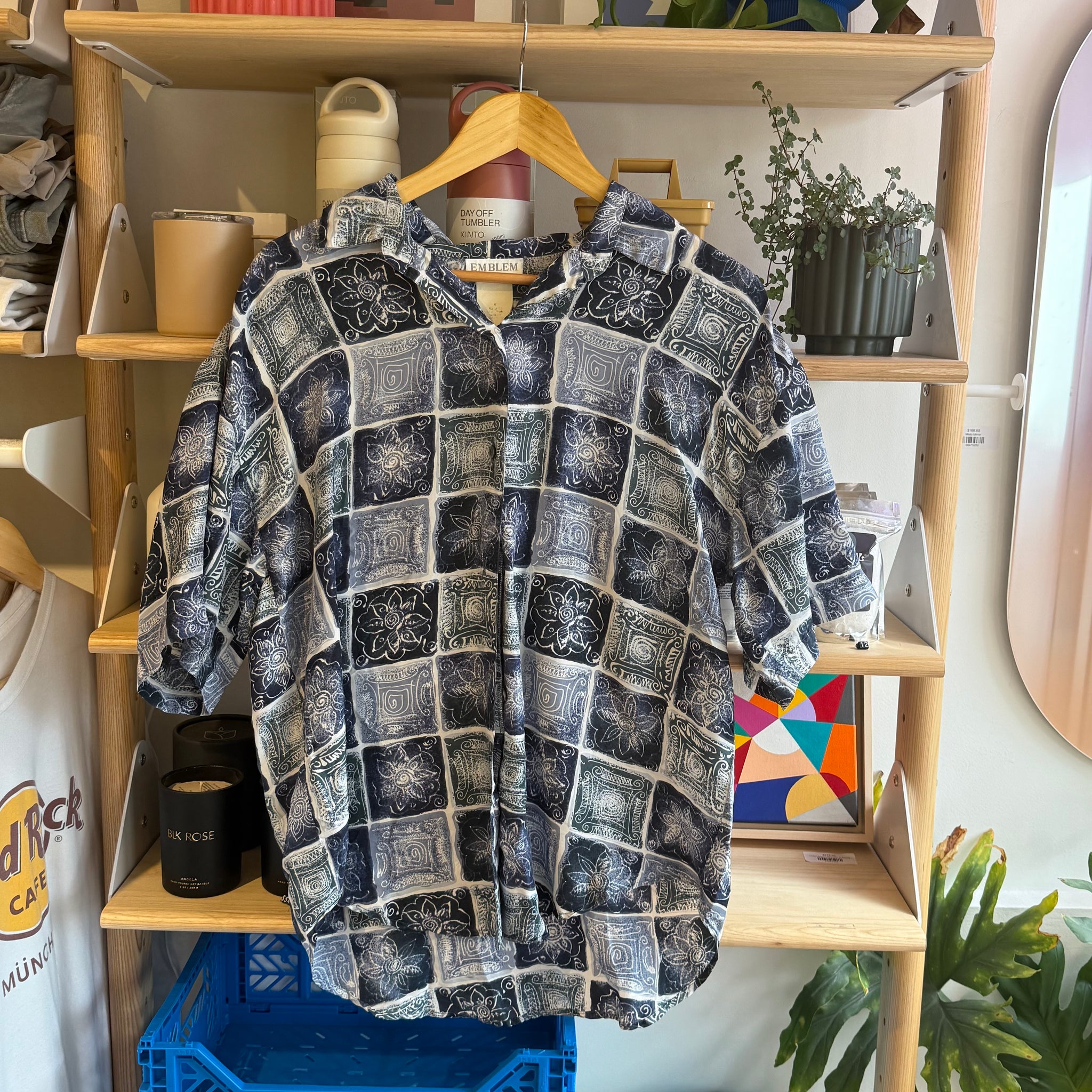 Floral Blue Button Up | M
