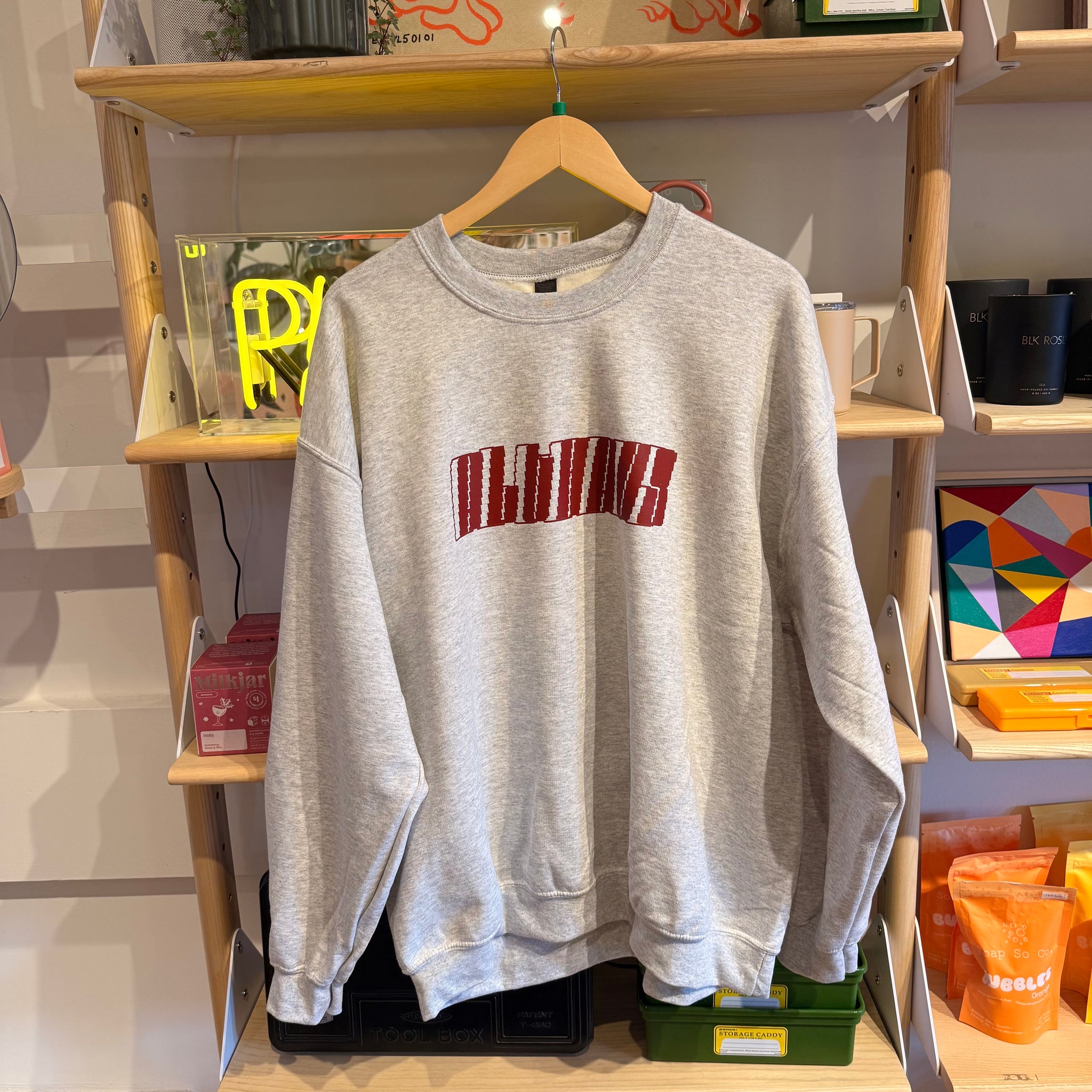 Alt Haus Speed Crewneck | Grey with Burgundy