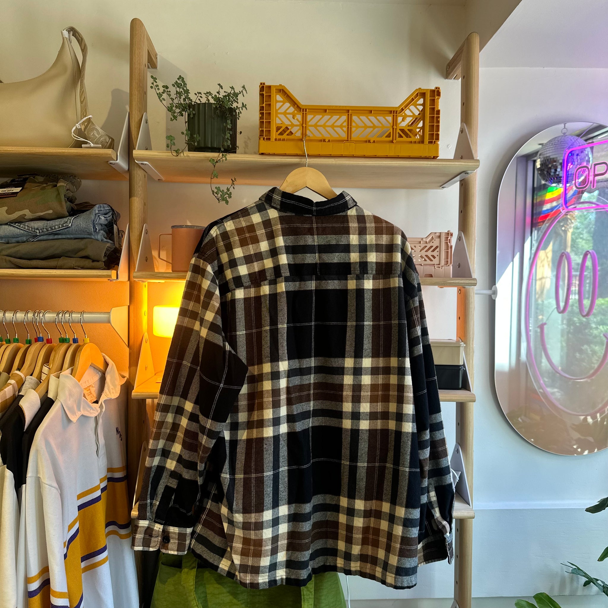 Brown Plaid Button Up | 2XL