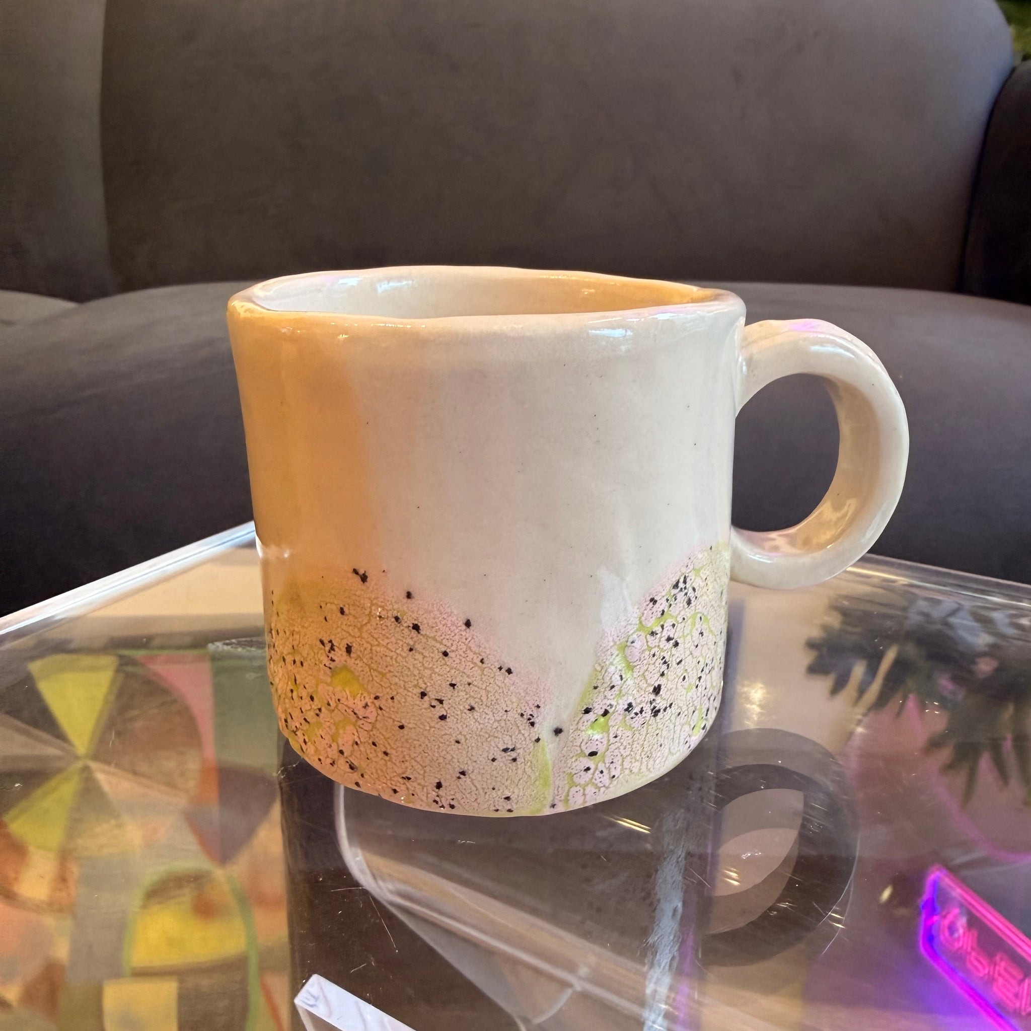 Green Speckle Drip Cloud Mug | Bad Mood Design