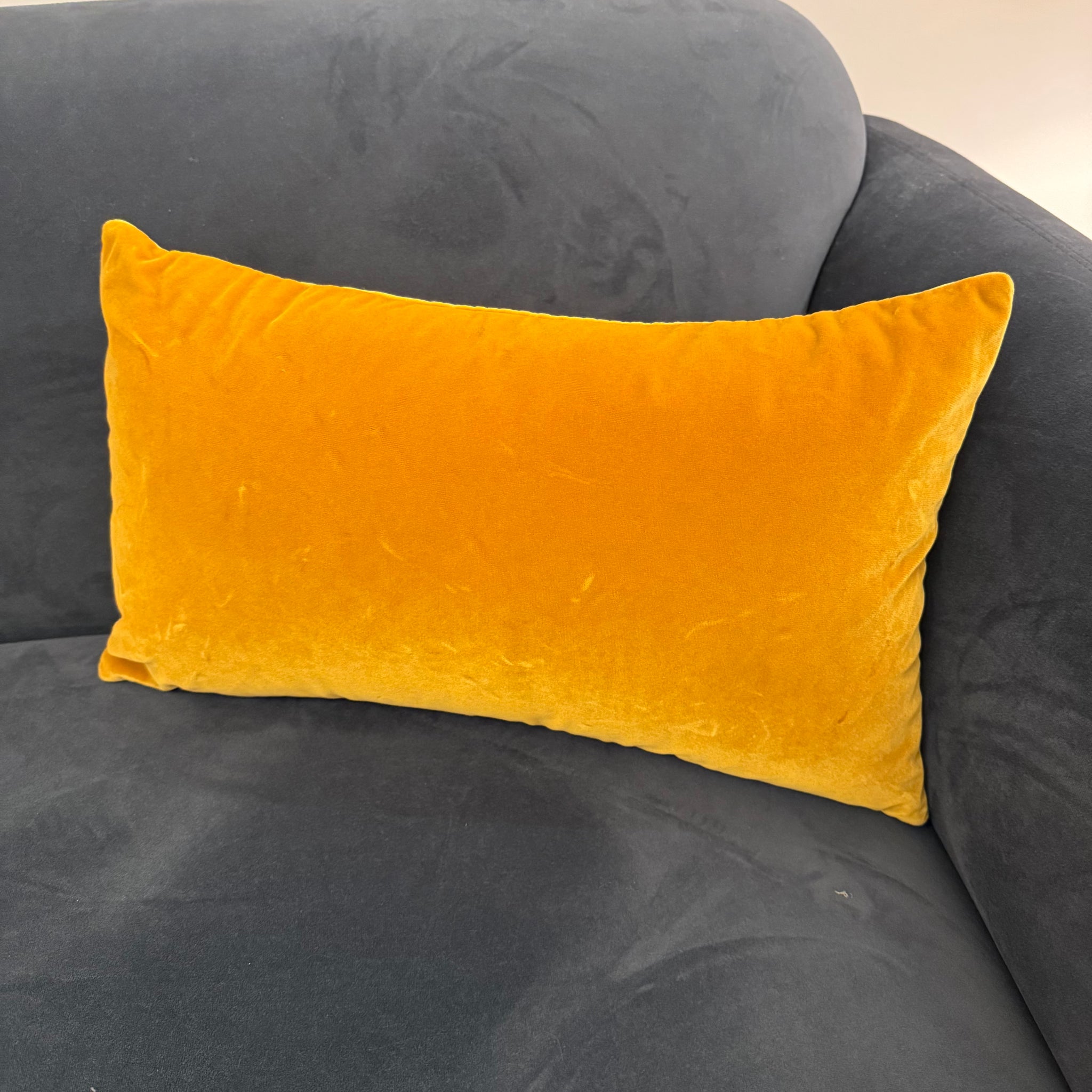 Distressed Mustard Velvet Pillow