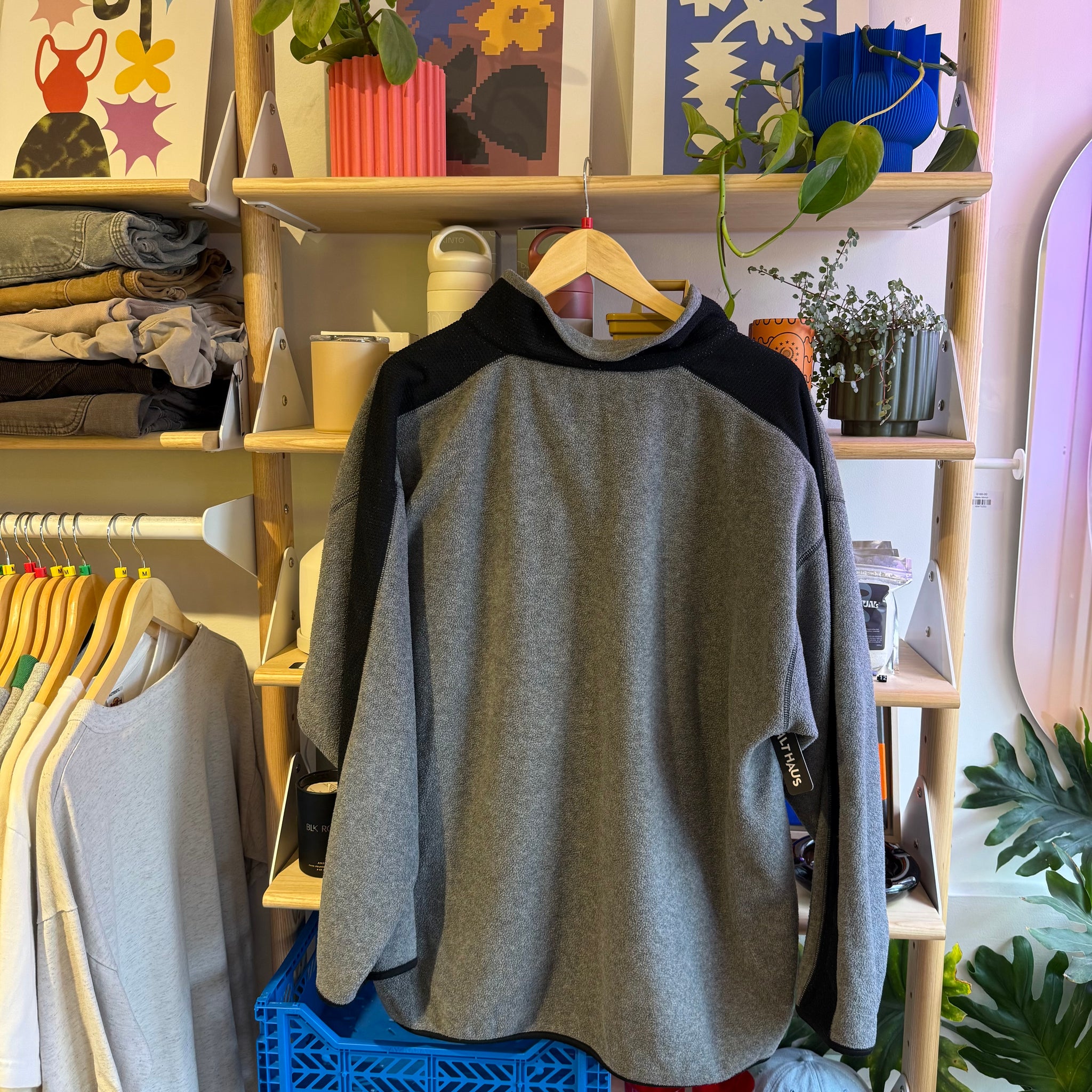 Grey and Black Fleece Jacket | L
