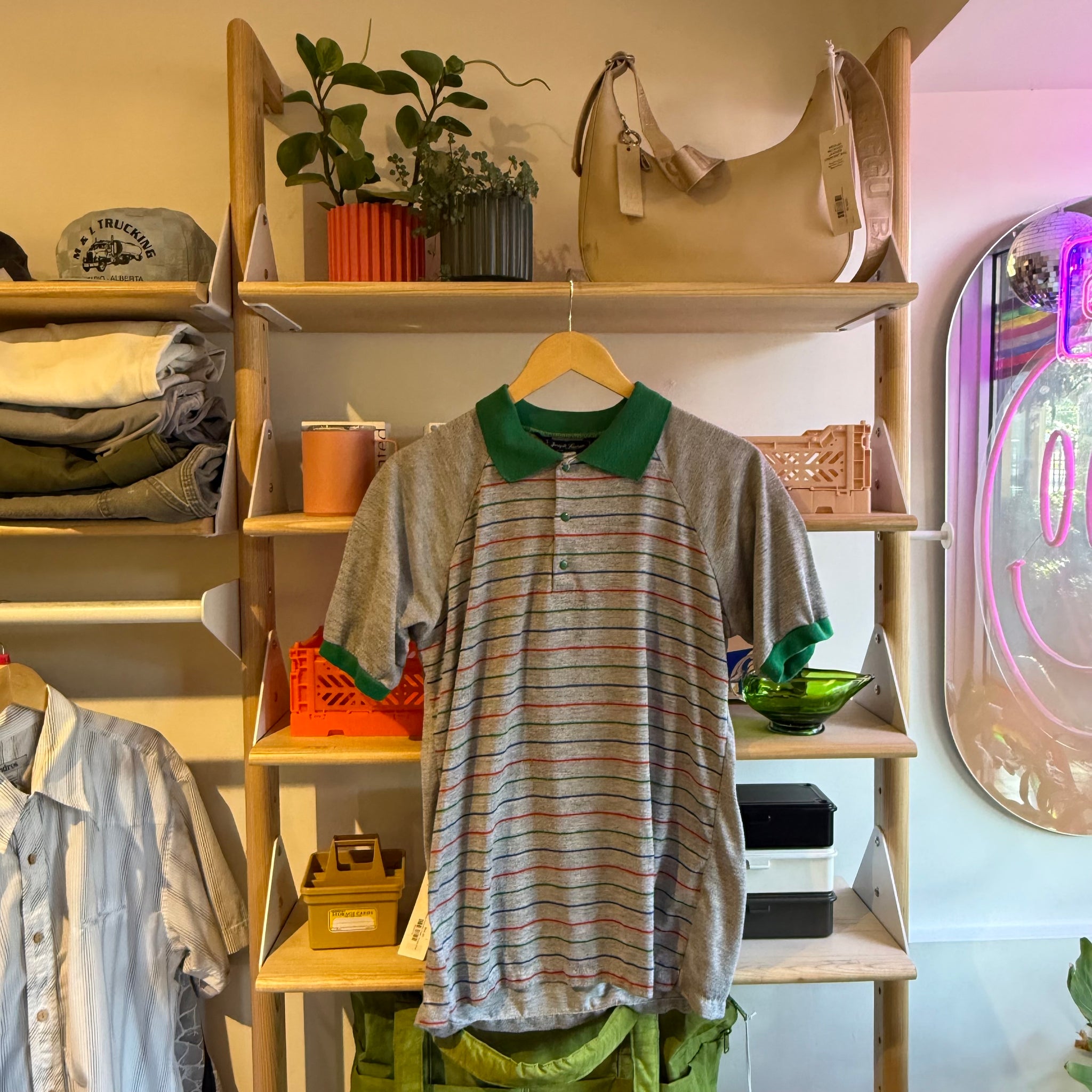 Green Striped Polo | M