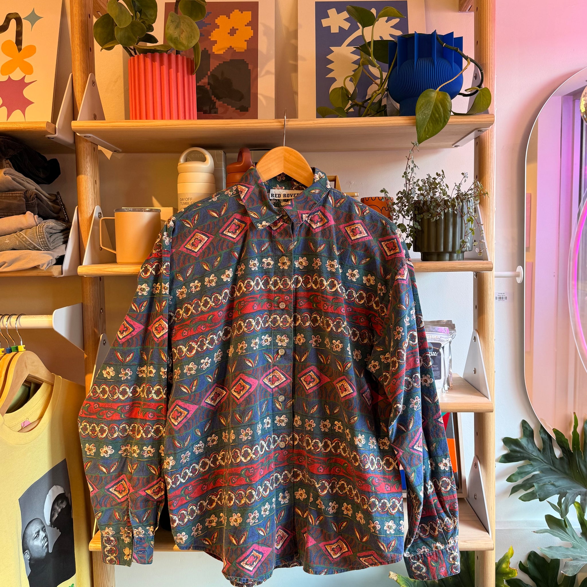 Floral Striped Button Up | M