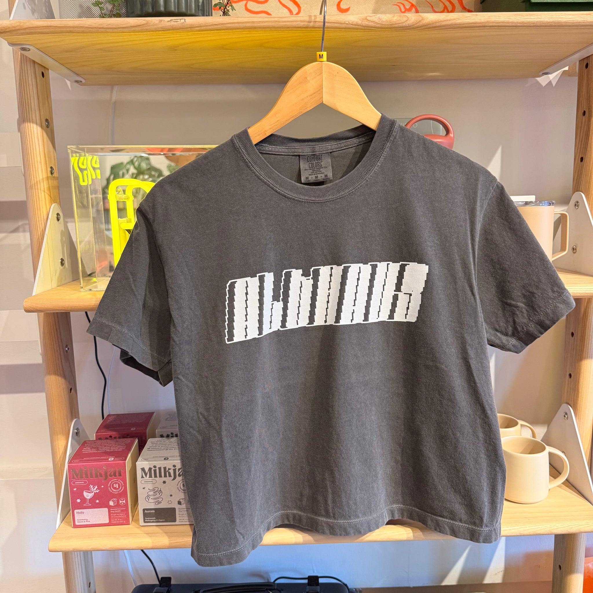 Alt Haus Speed Cropped Tee | Charcoal with White