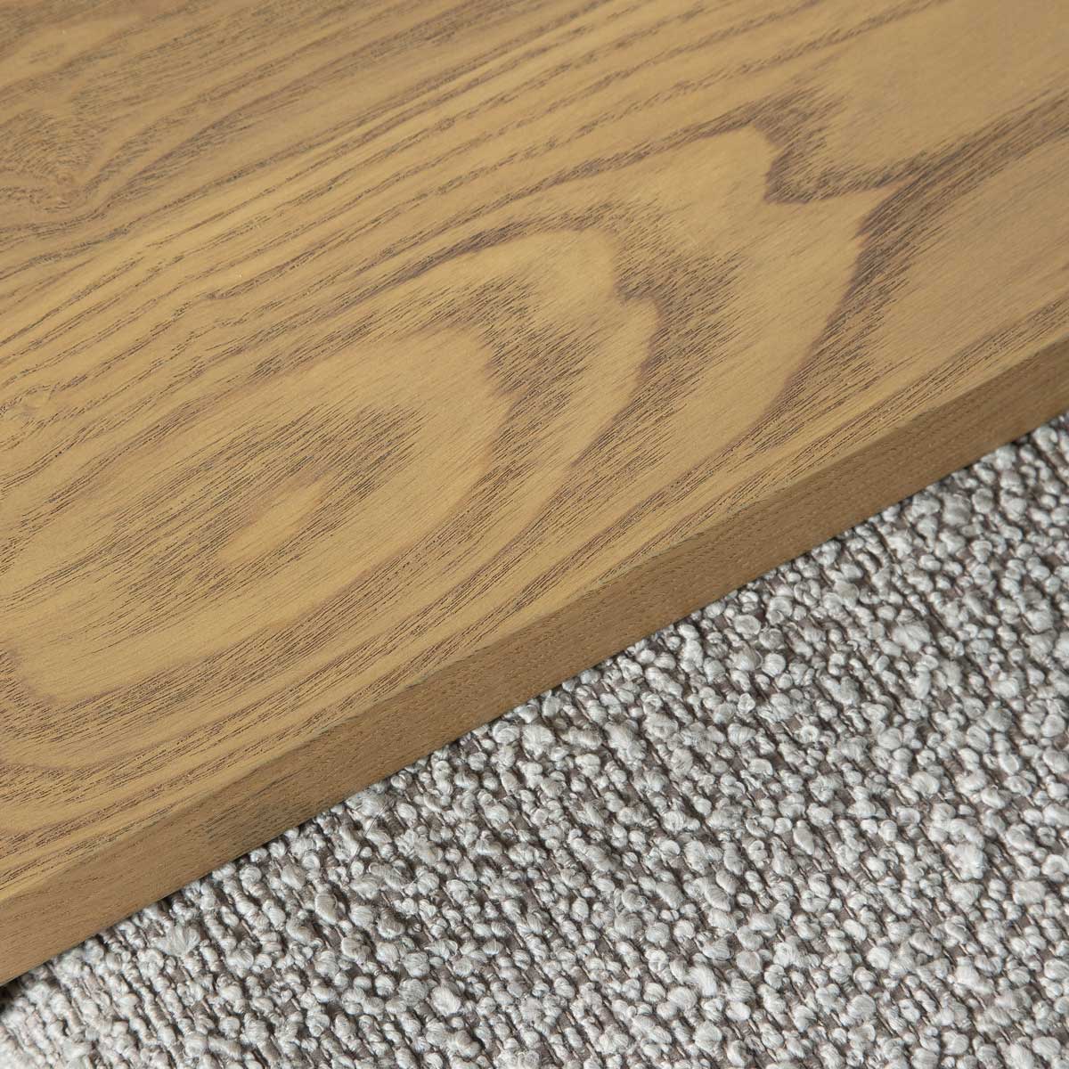 Forest Coffee Ottoman - Truffle Boucle and Blonde Oak