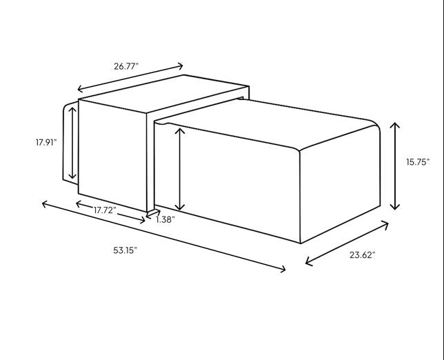 Forest Coffee Ottoman - Truffle Boucle and Blonde Oak