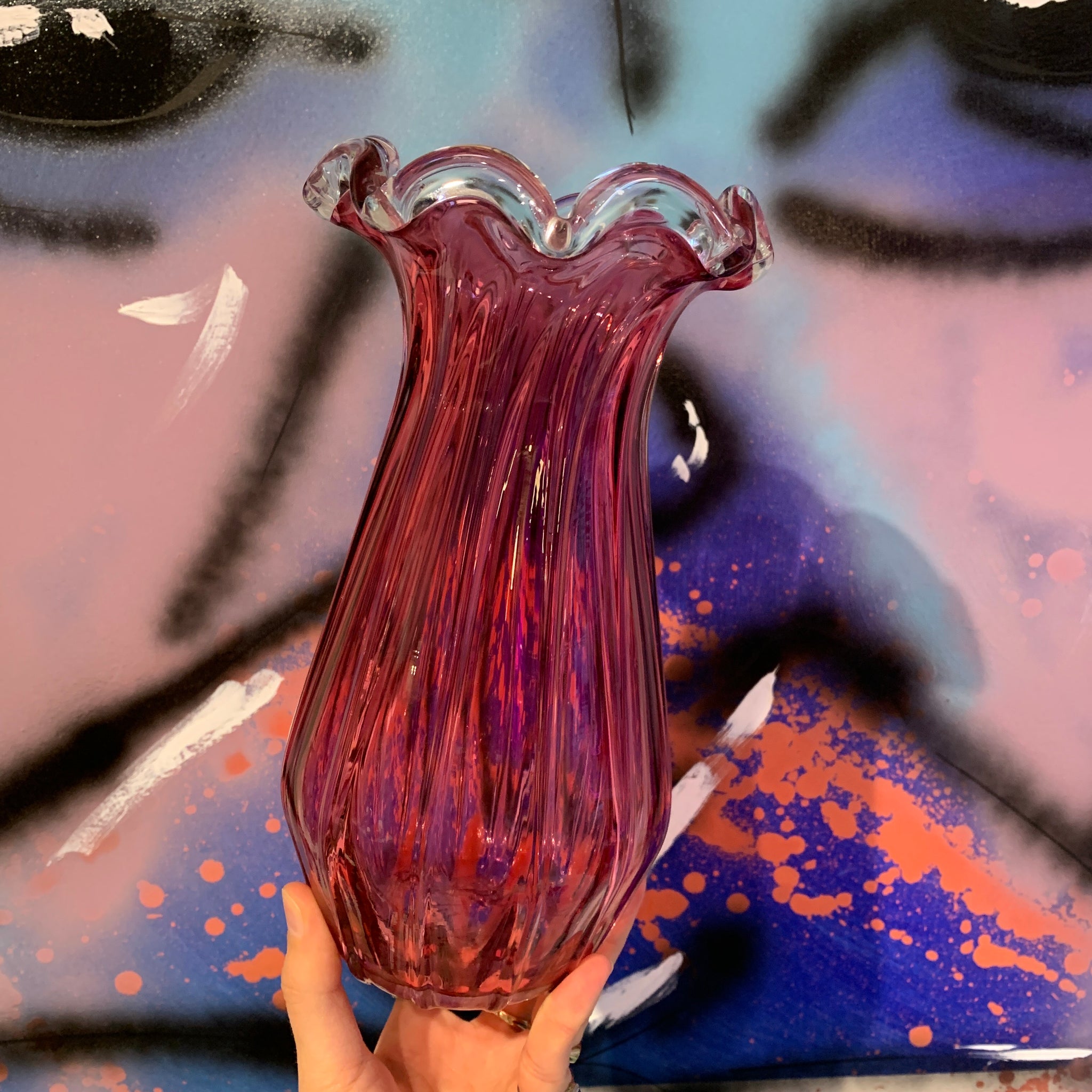 Blown Glass Pink Vase