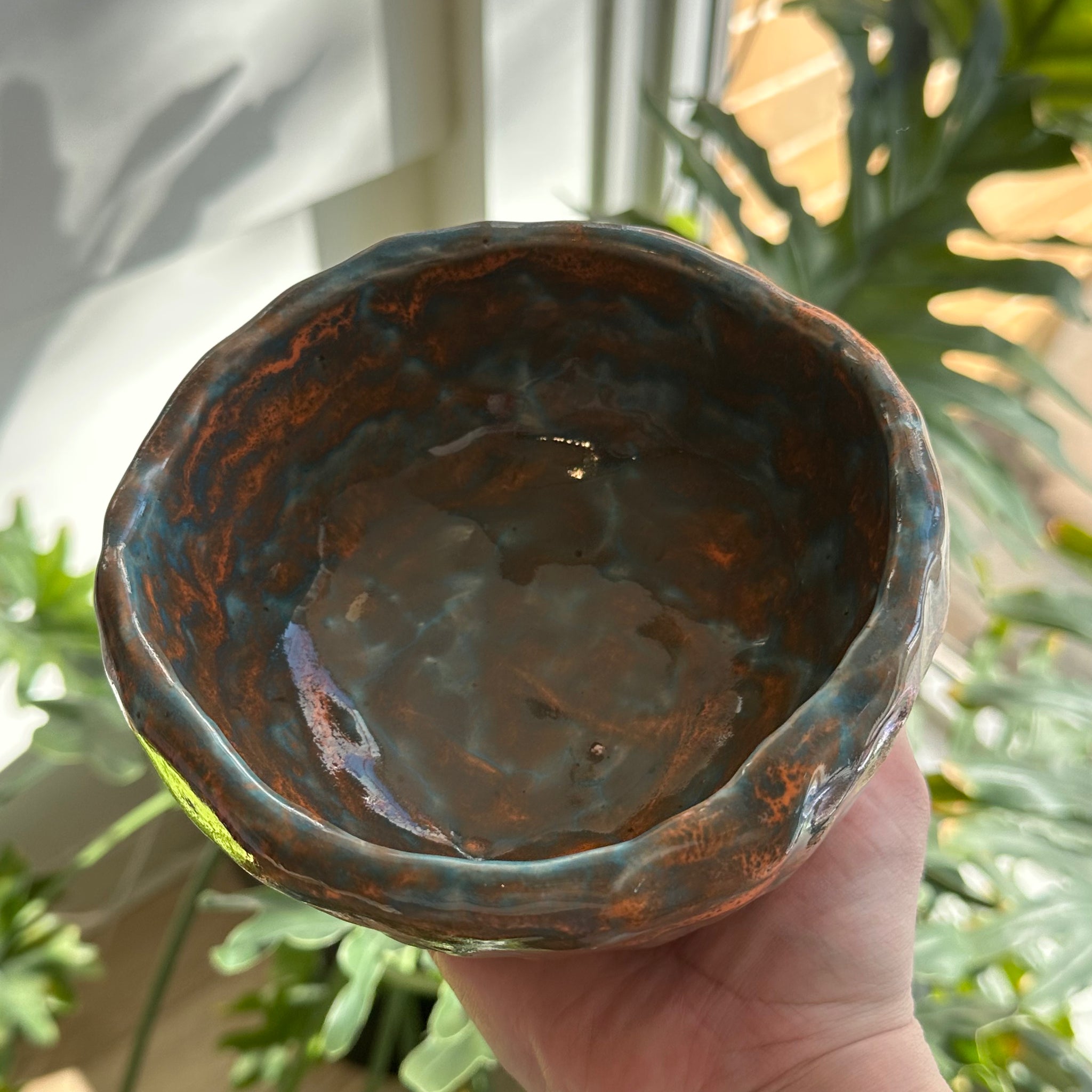 Orange and Blue Blob Large Bowl